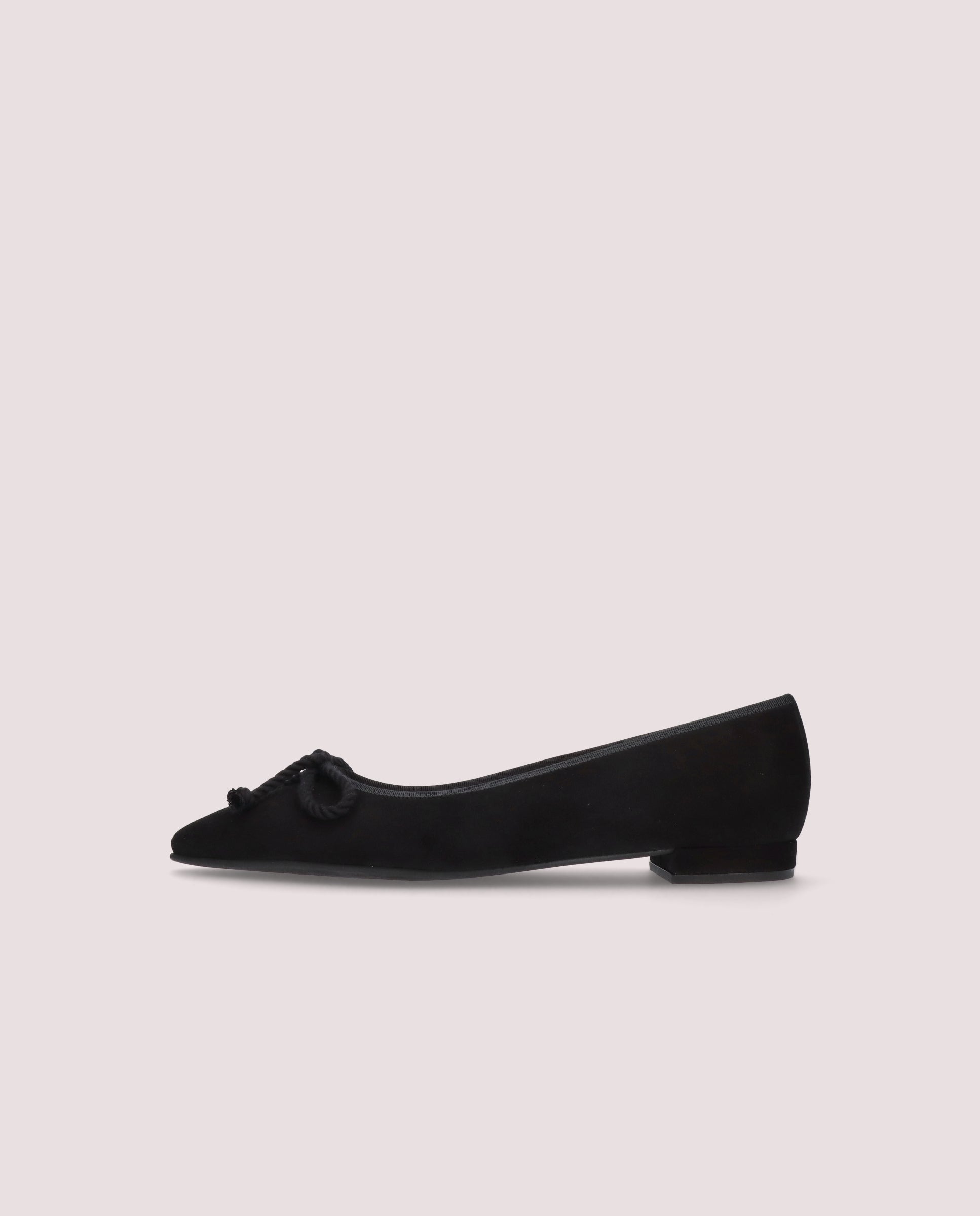 Elise Black Suede Ballet Flats