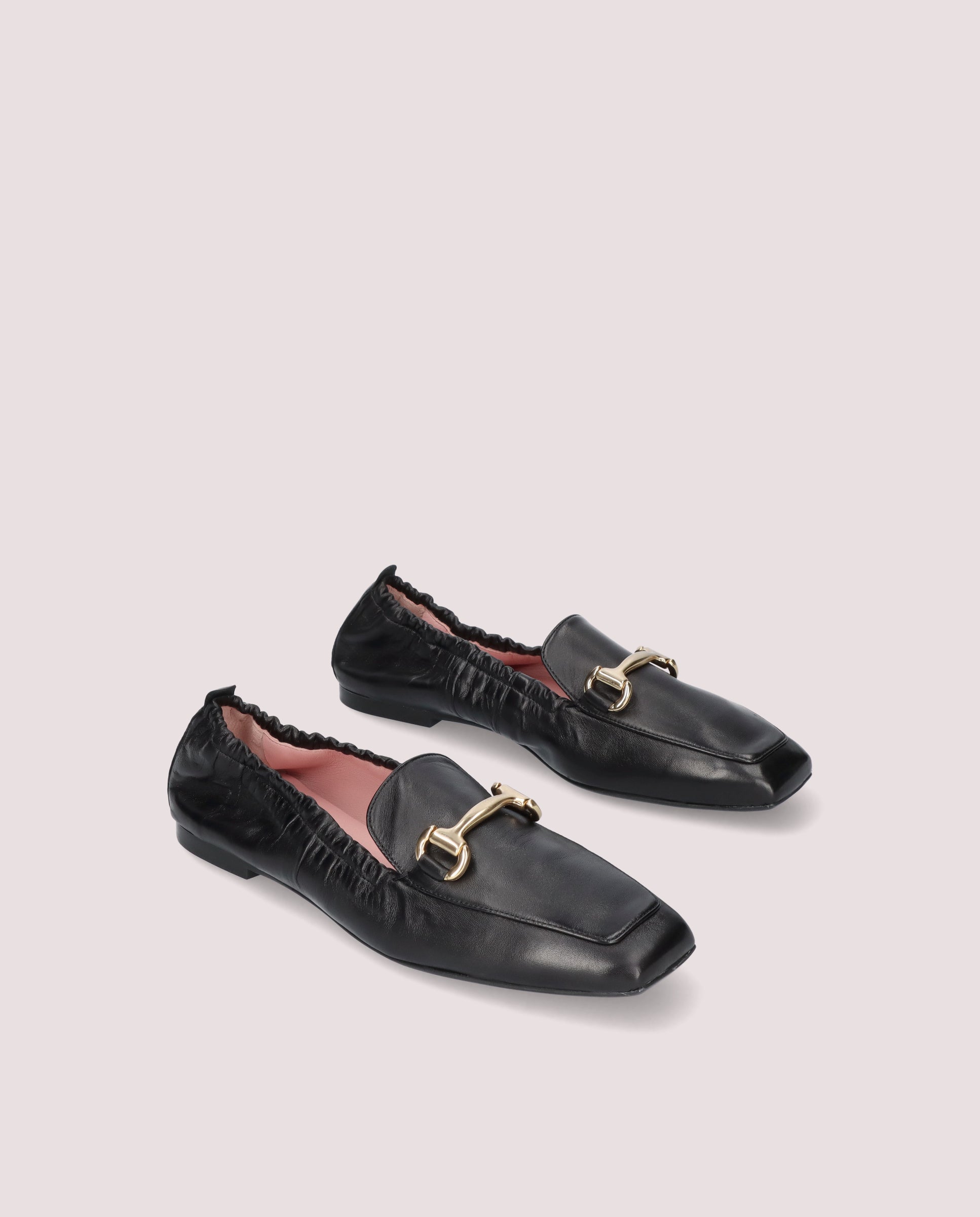 Camille Black Leather Loafers