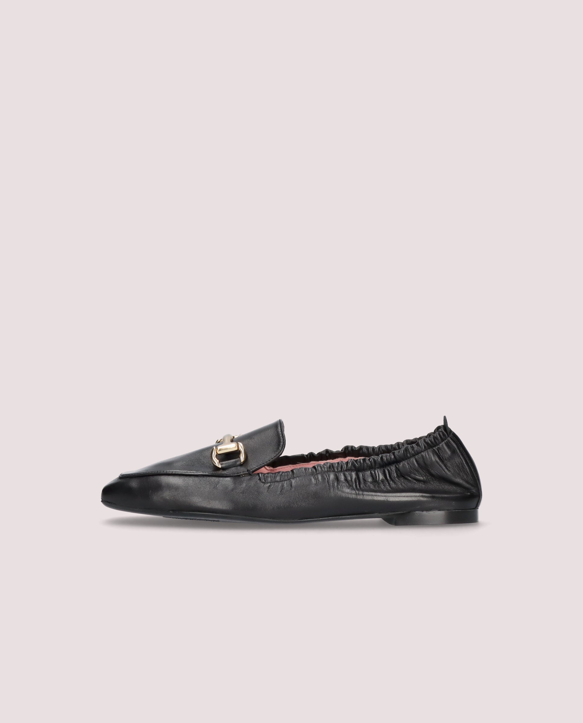 Camille Black Leather Loafers