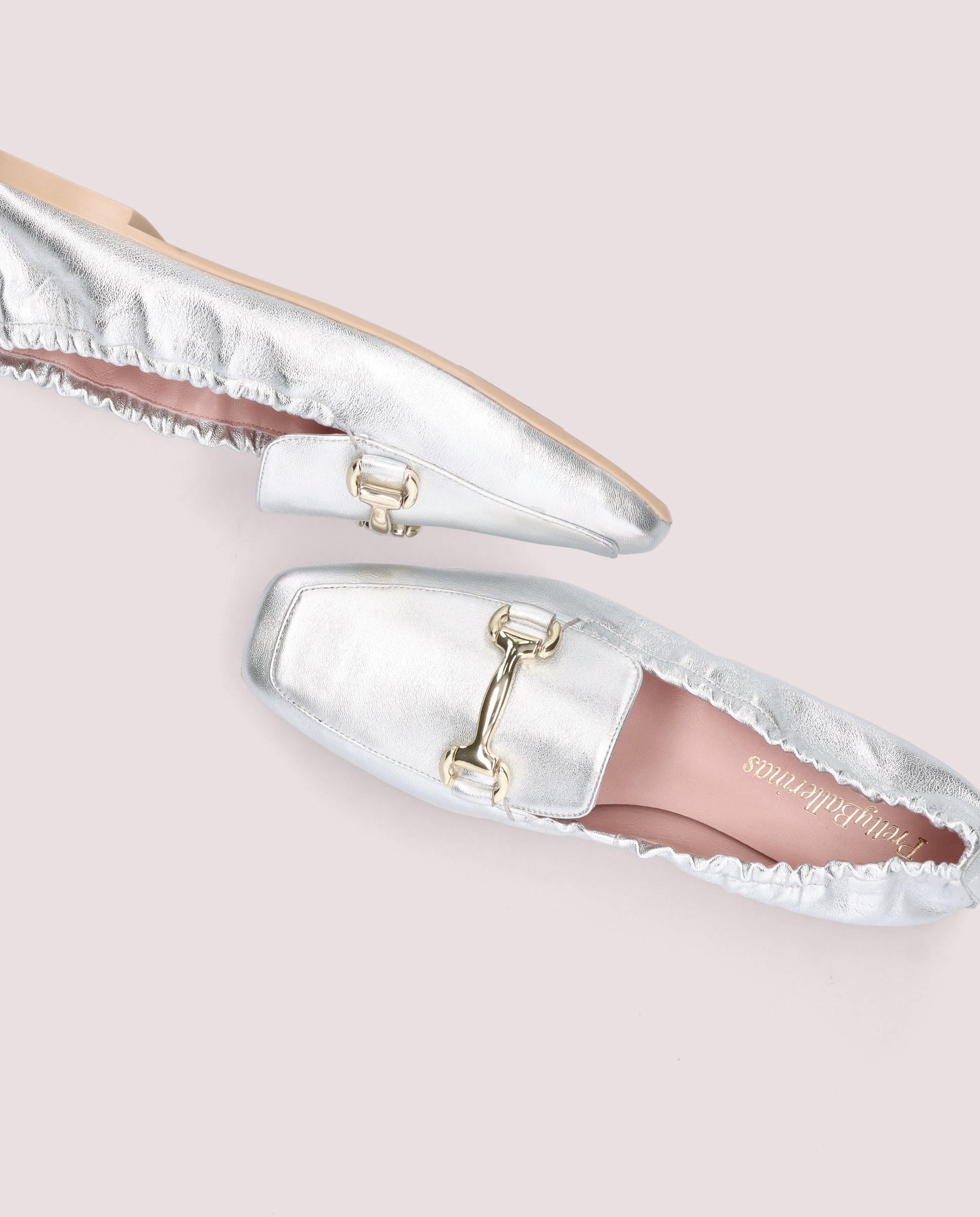 Camille Silver Loafers Metallic Leather