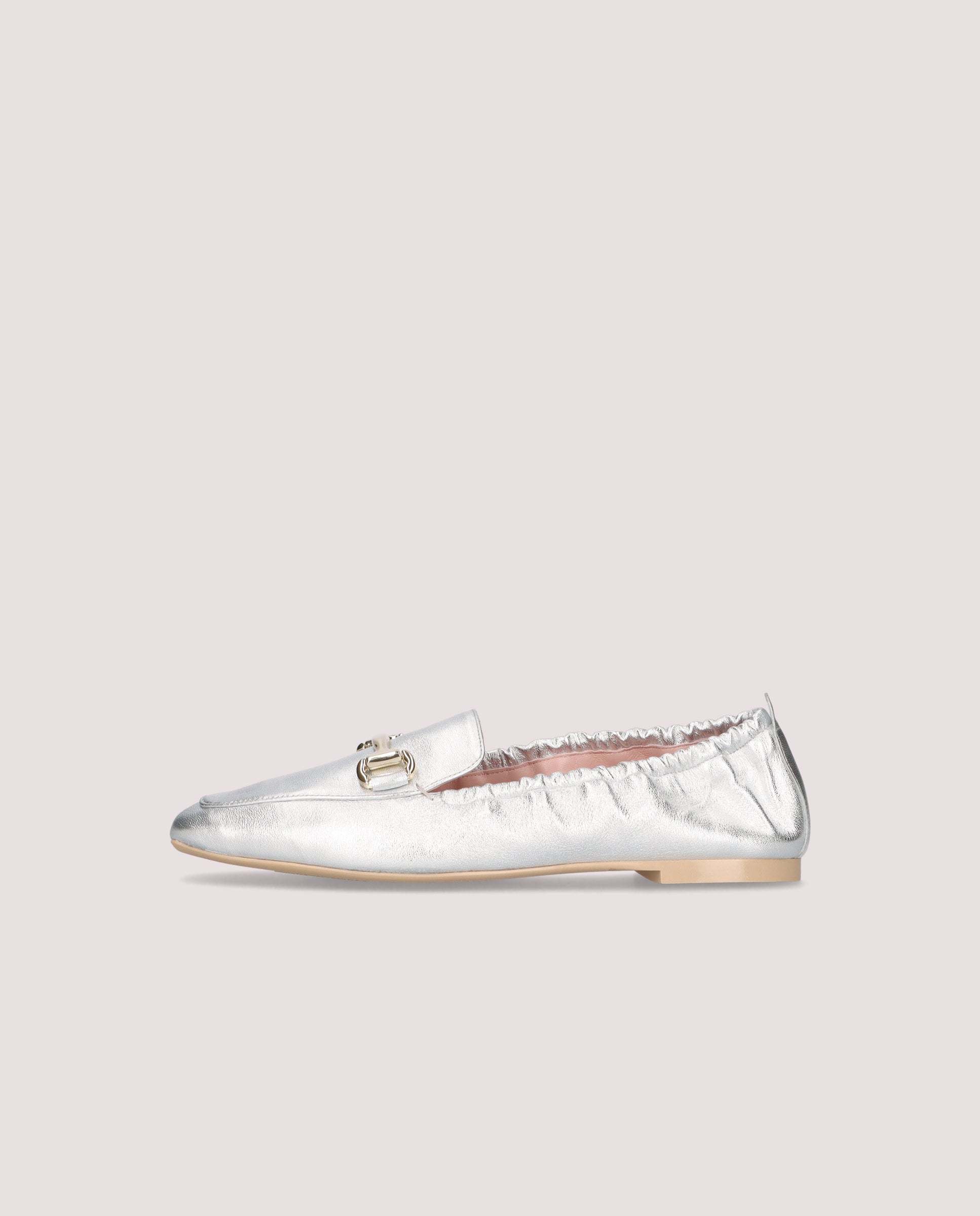 Camille Silver Loafers Metallic Leather