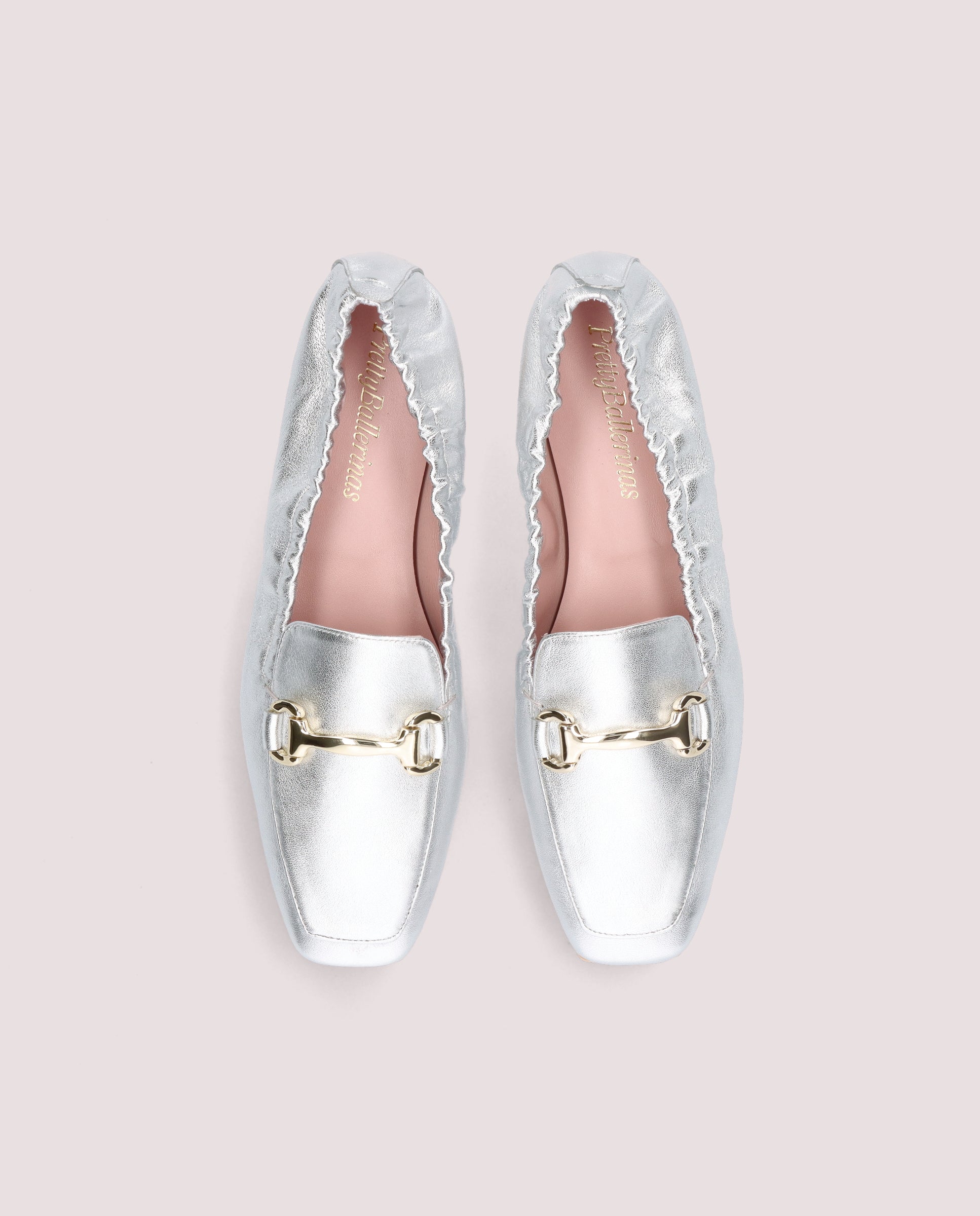 Camille Silver Loafers Metallic Leather