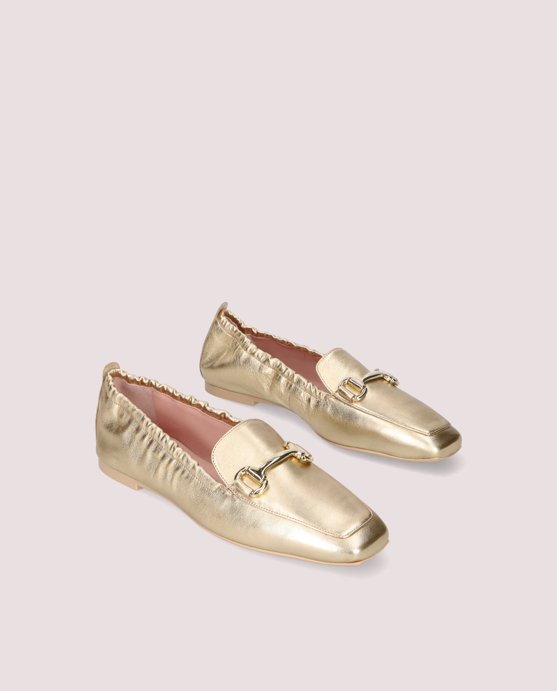 Camille Gold Metallic Leather Loafers