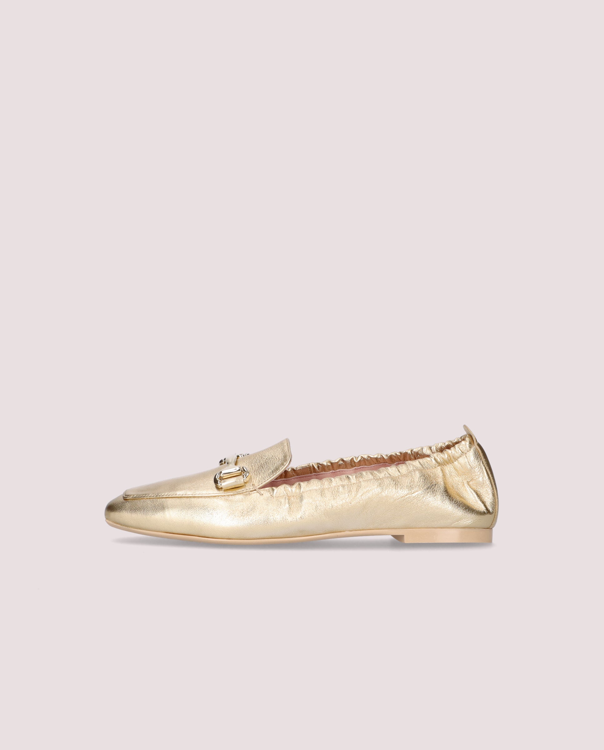 Camille Gold Metallic Leather Loafers