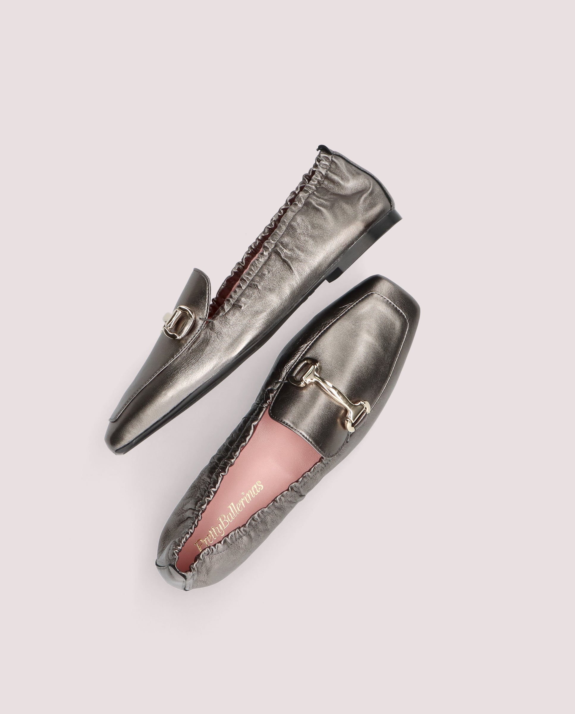 Camille Silver Loafers Metallic Leather