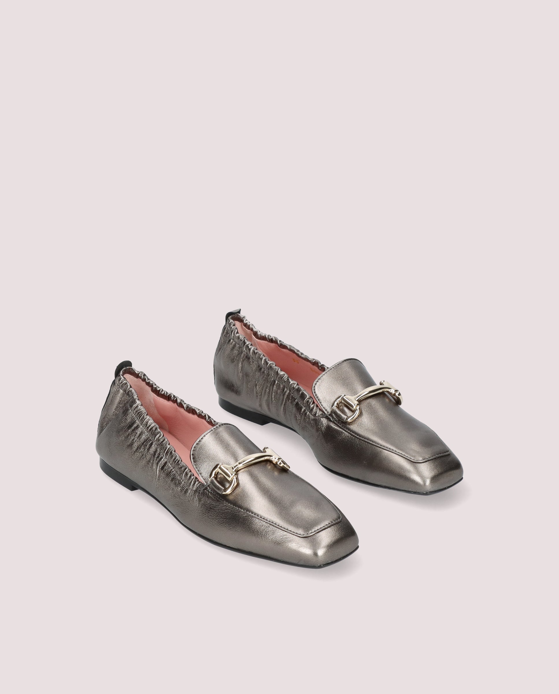 Camille Silver Loafers Metallic Leather