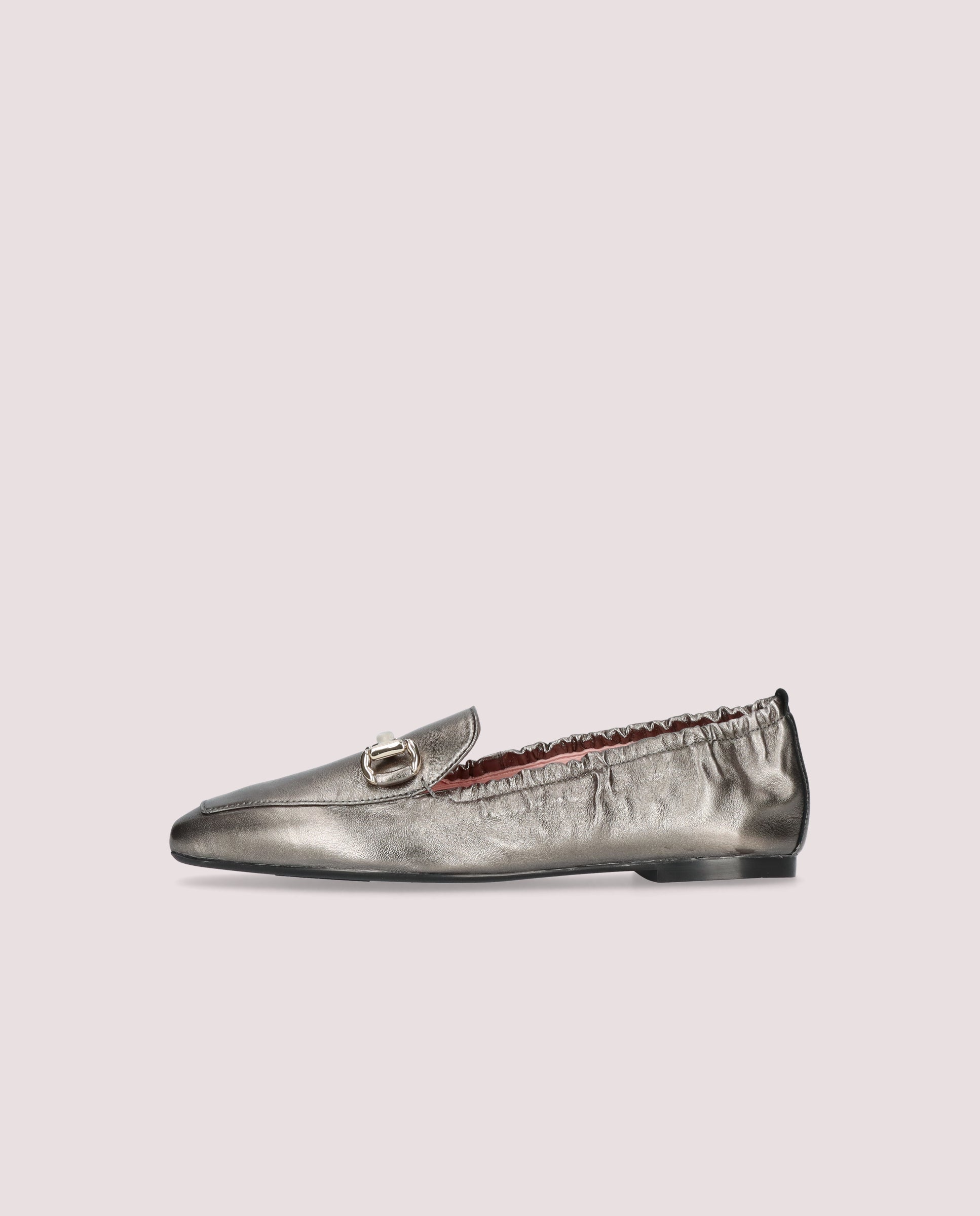 Camille Silver Loafers Metallic Leather