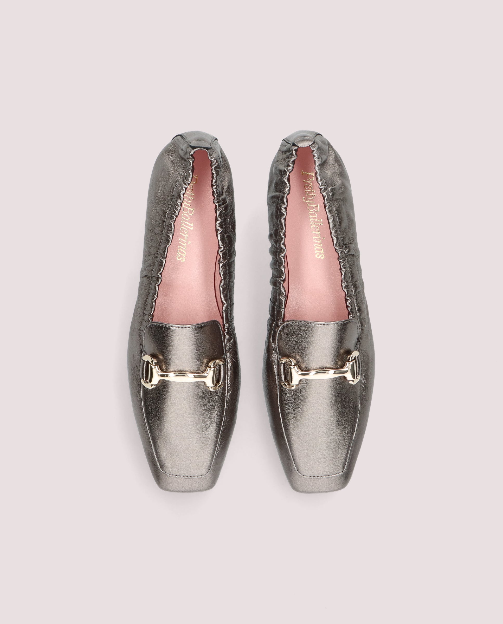 Camille Silver Loafers Metallic Leather