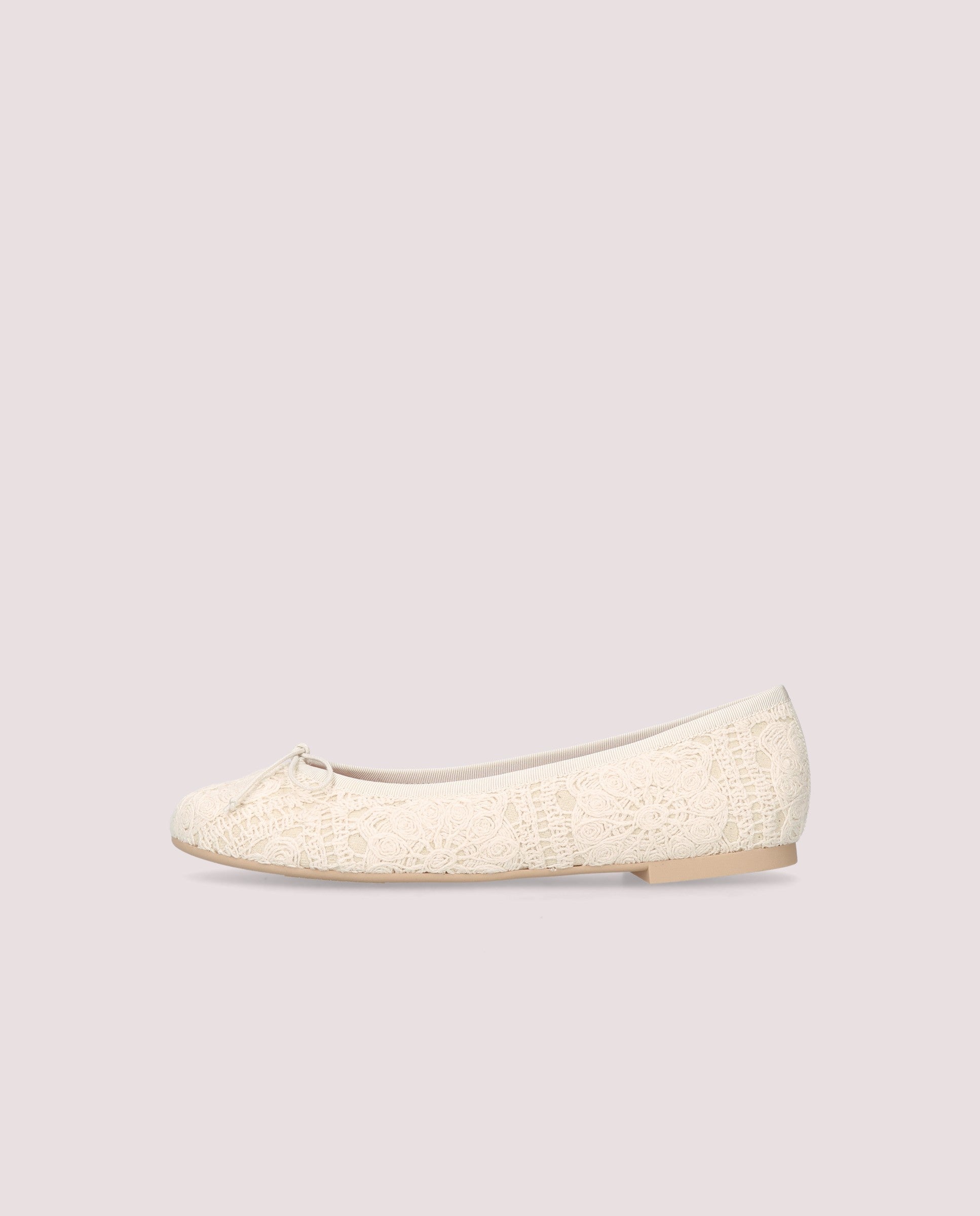 Nicole Beige Knitted Ballet Flats