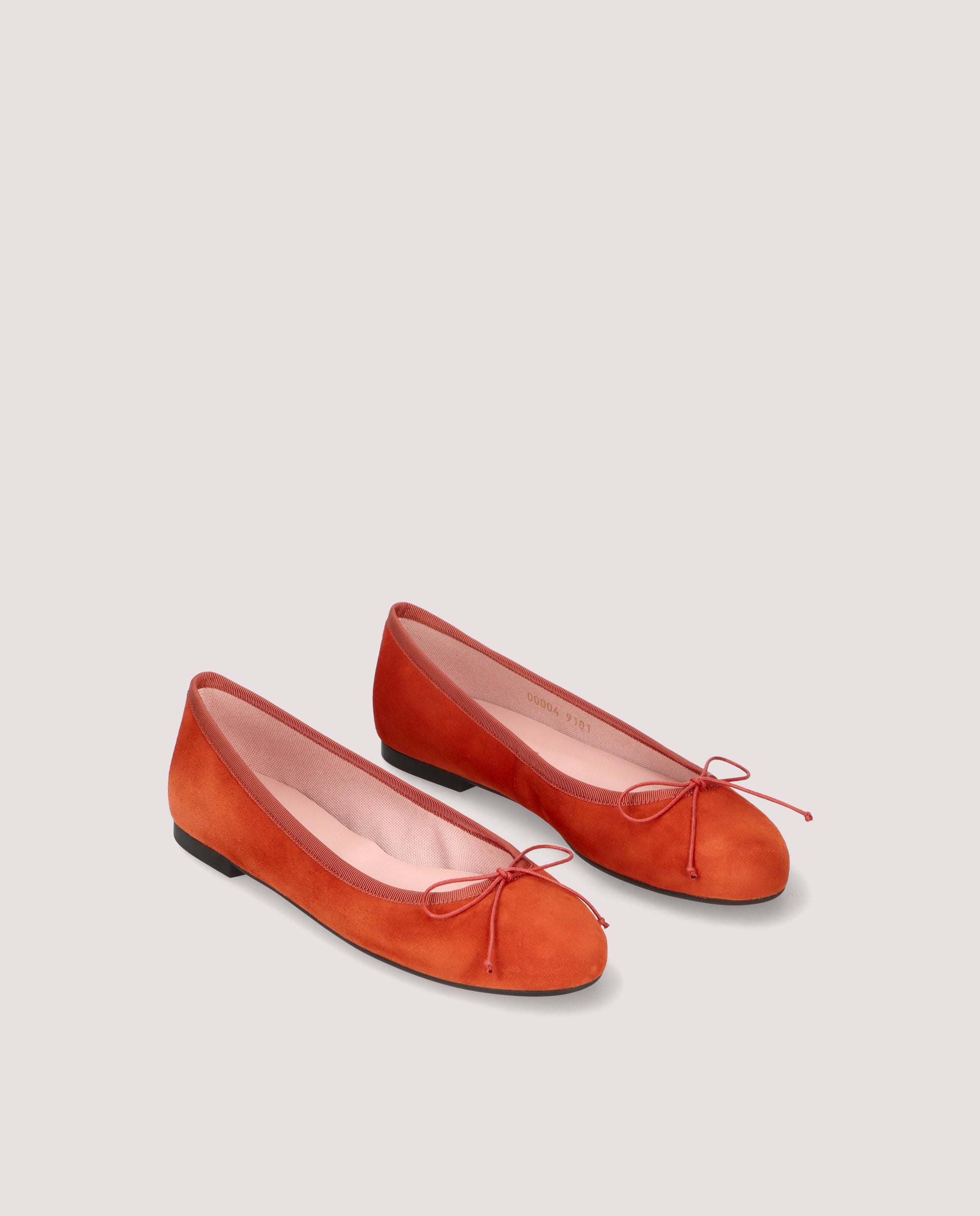 Nicole Orange Suede Ballet Flats