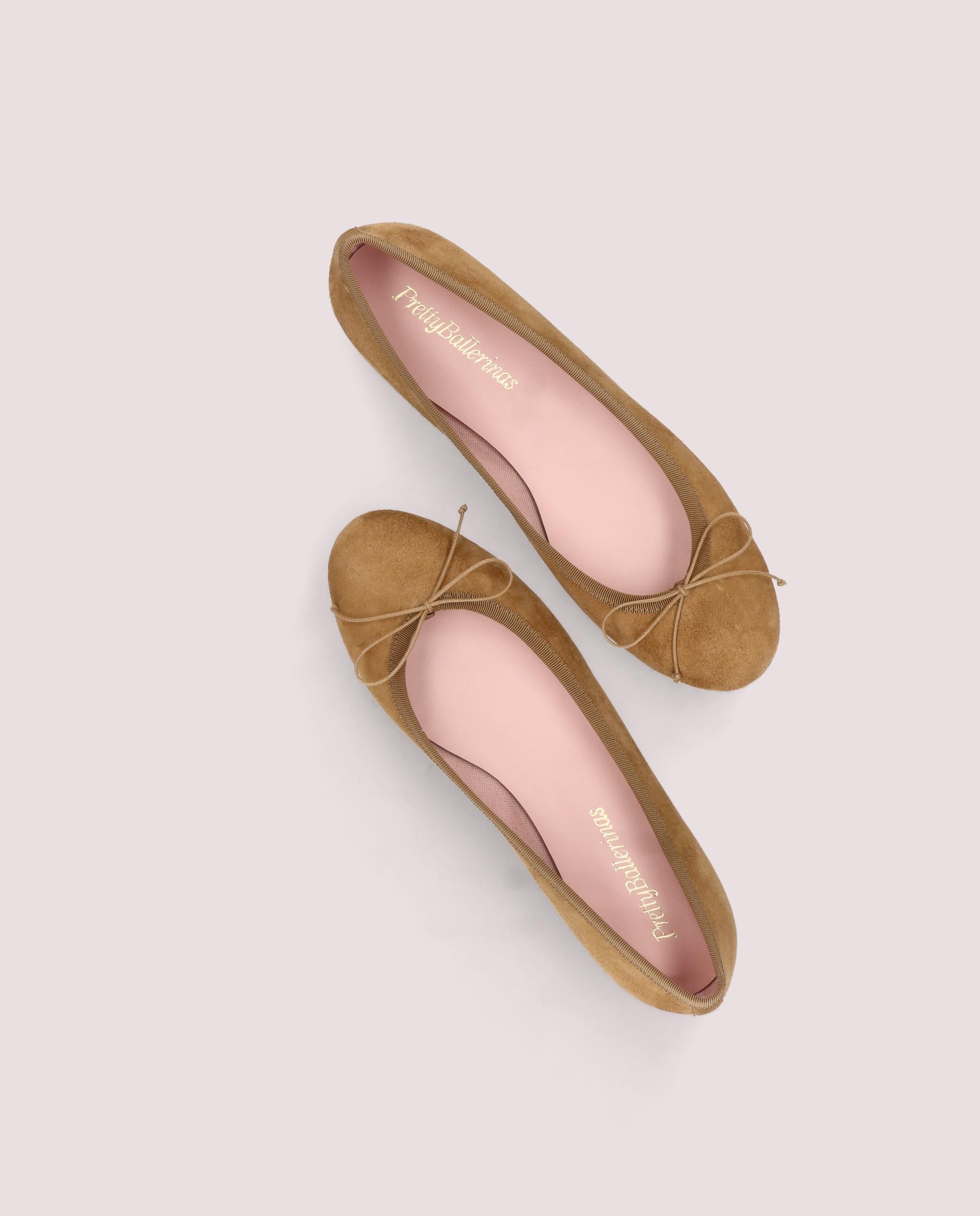 Nicole Brown Suede Ballerinas
