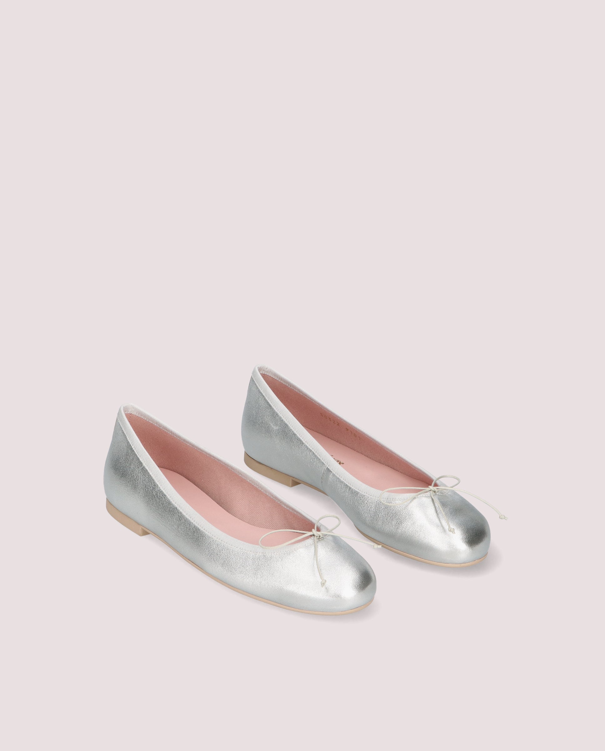 Nicole Silver Metallic Leather Ballerinas