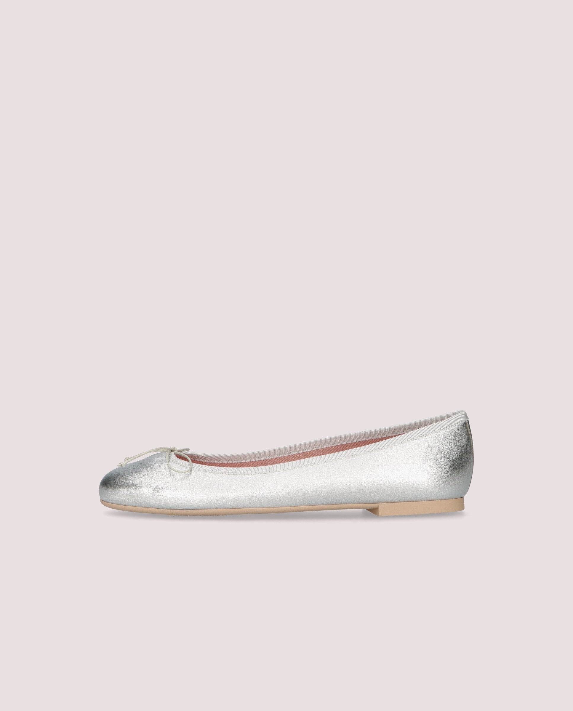 Nicole Silver Metallic Leather Ballerinas