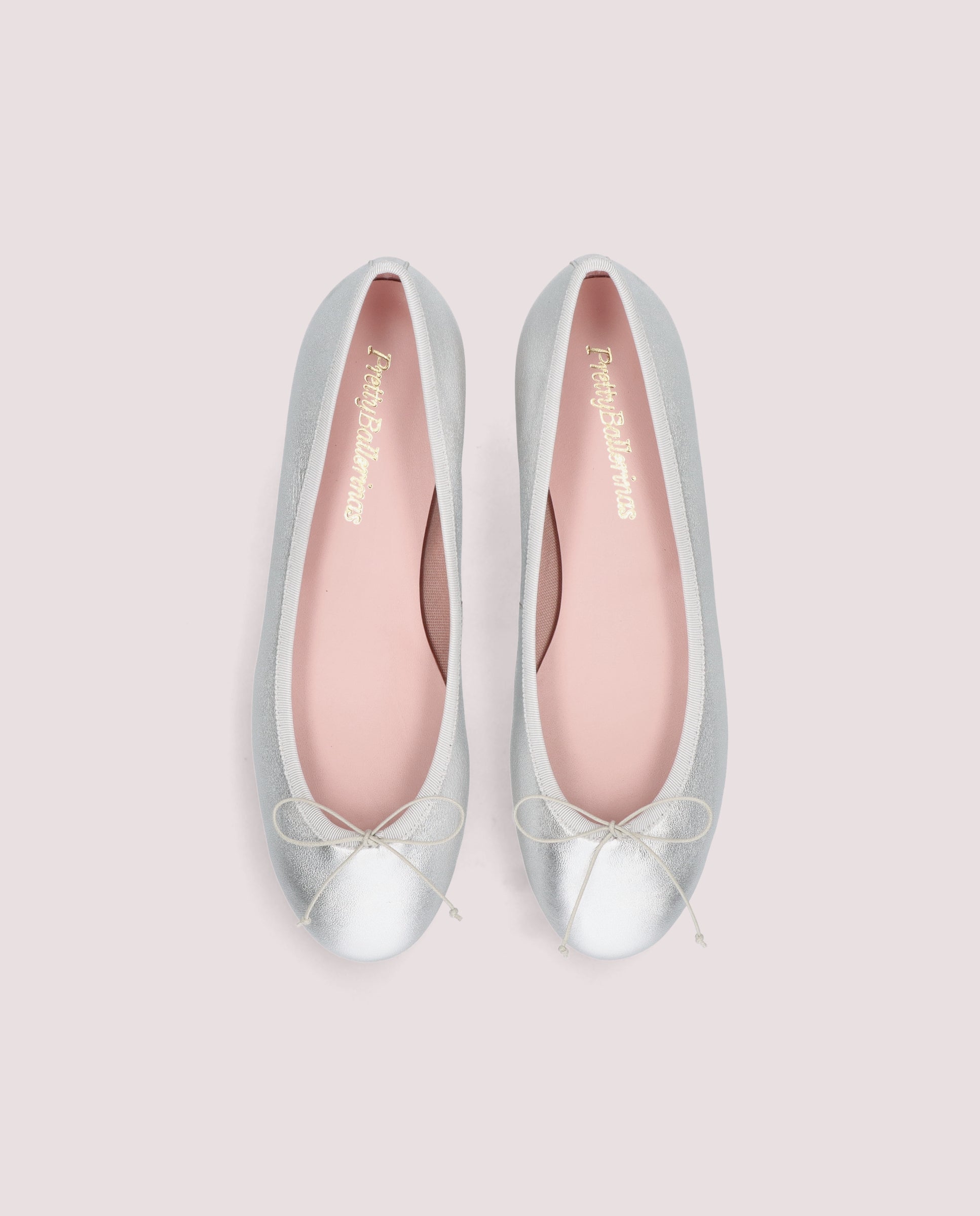 Nicole Silver Metallic Leather Ballerinas