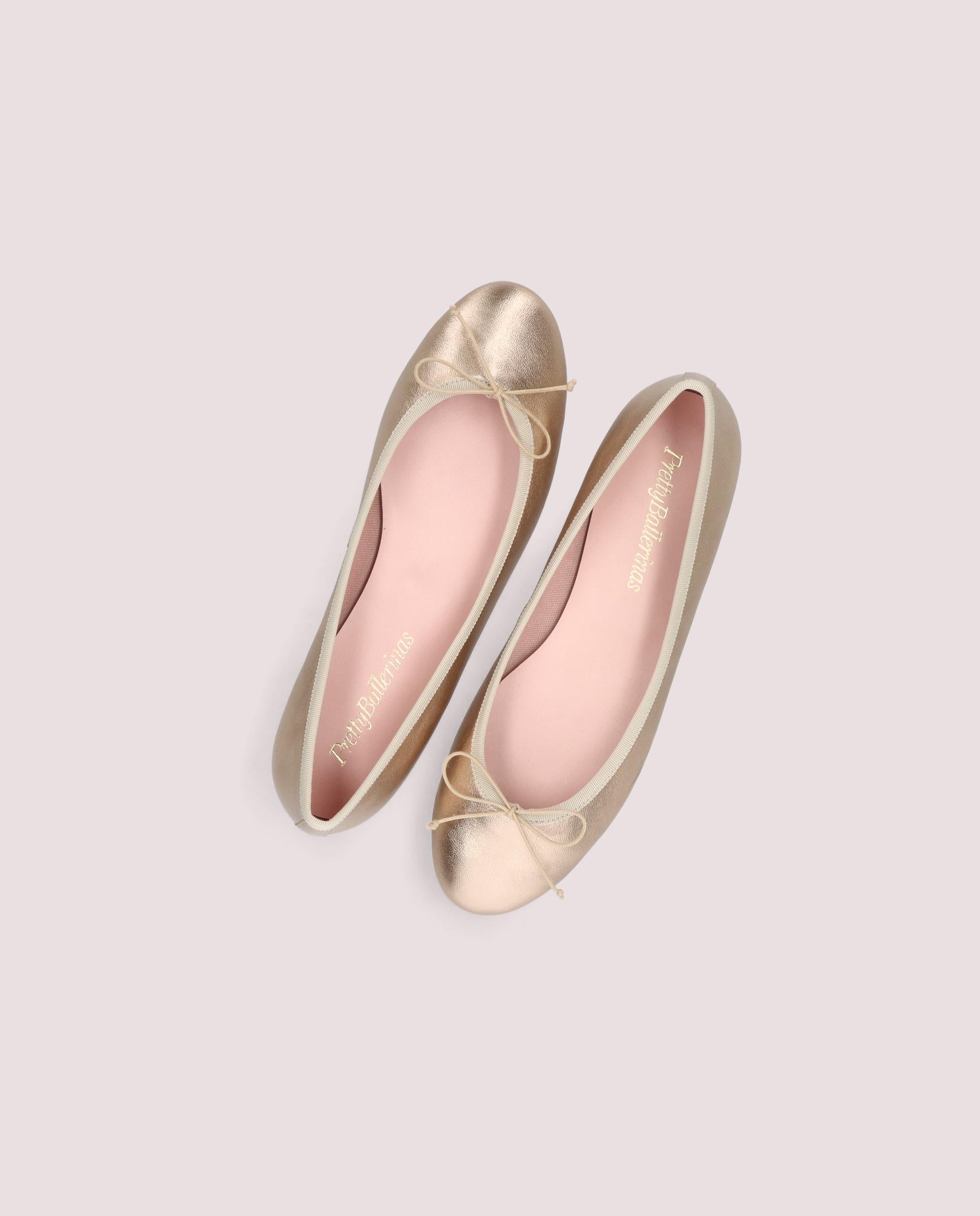 Nicole Gold Metallic Leather Ballerinas