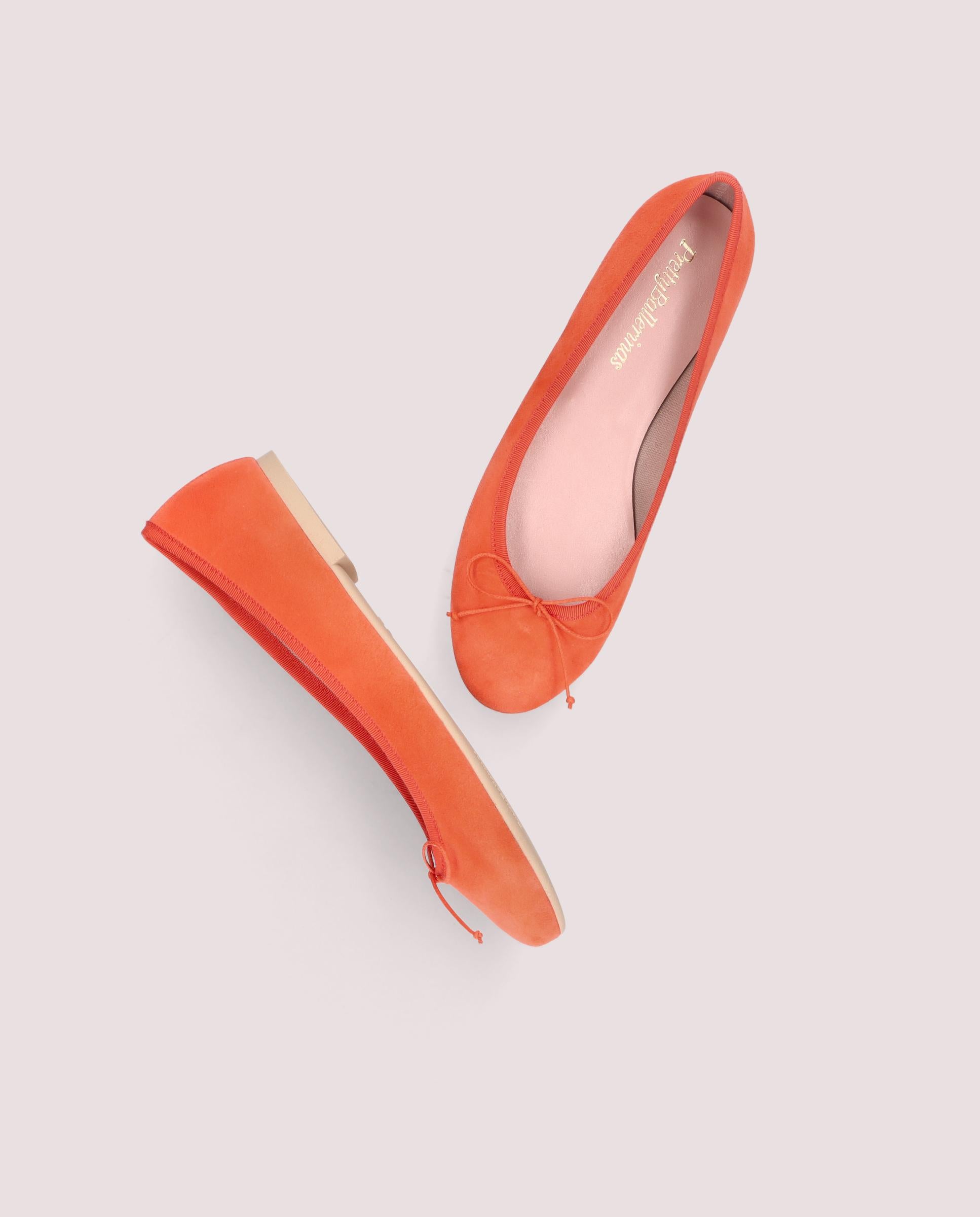 Nicole Orange Suede Ballerinas