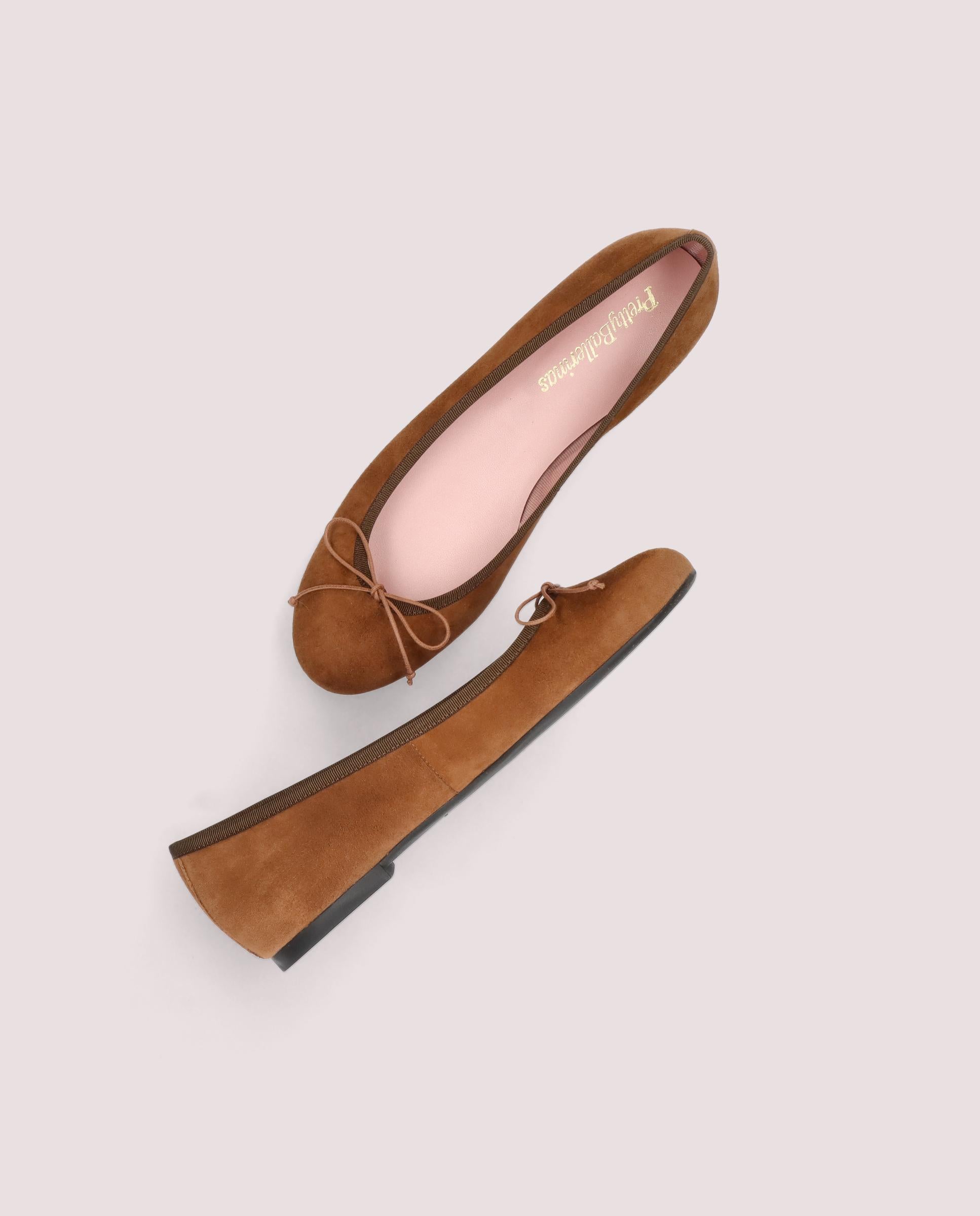 Nicole Brown Suede Ballerinas