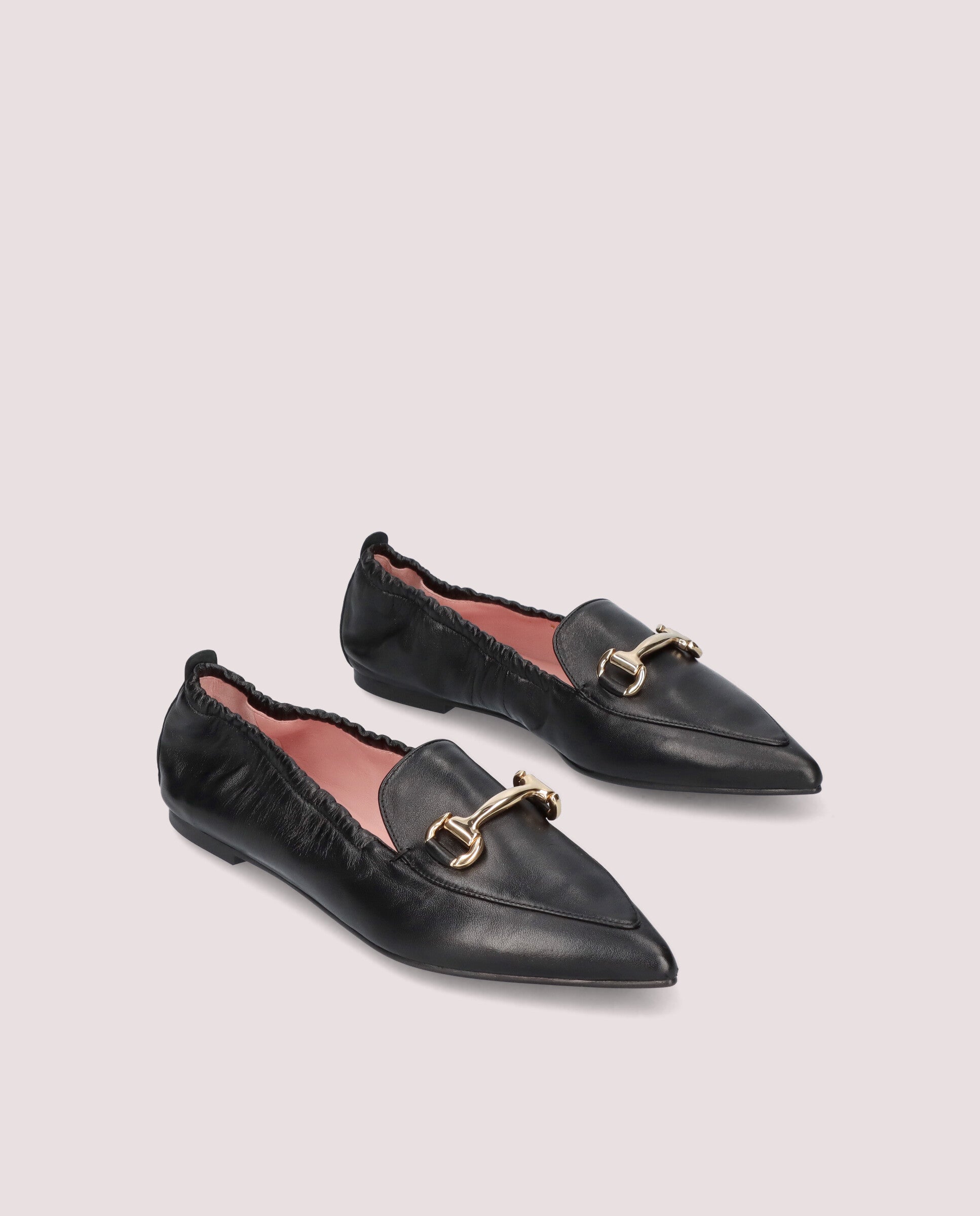 Black Leather Ella Loafers