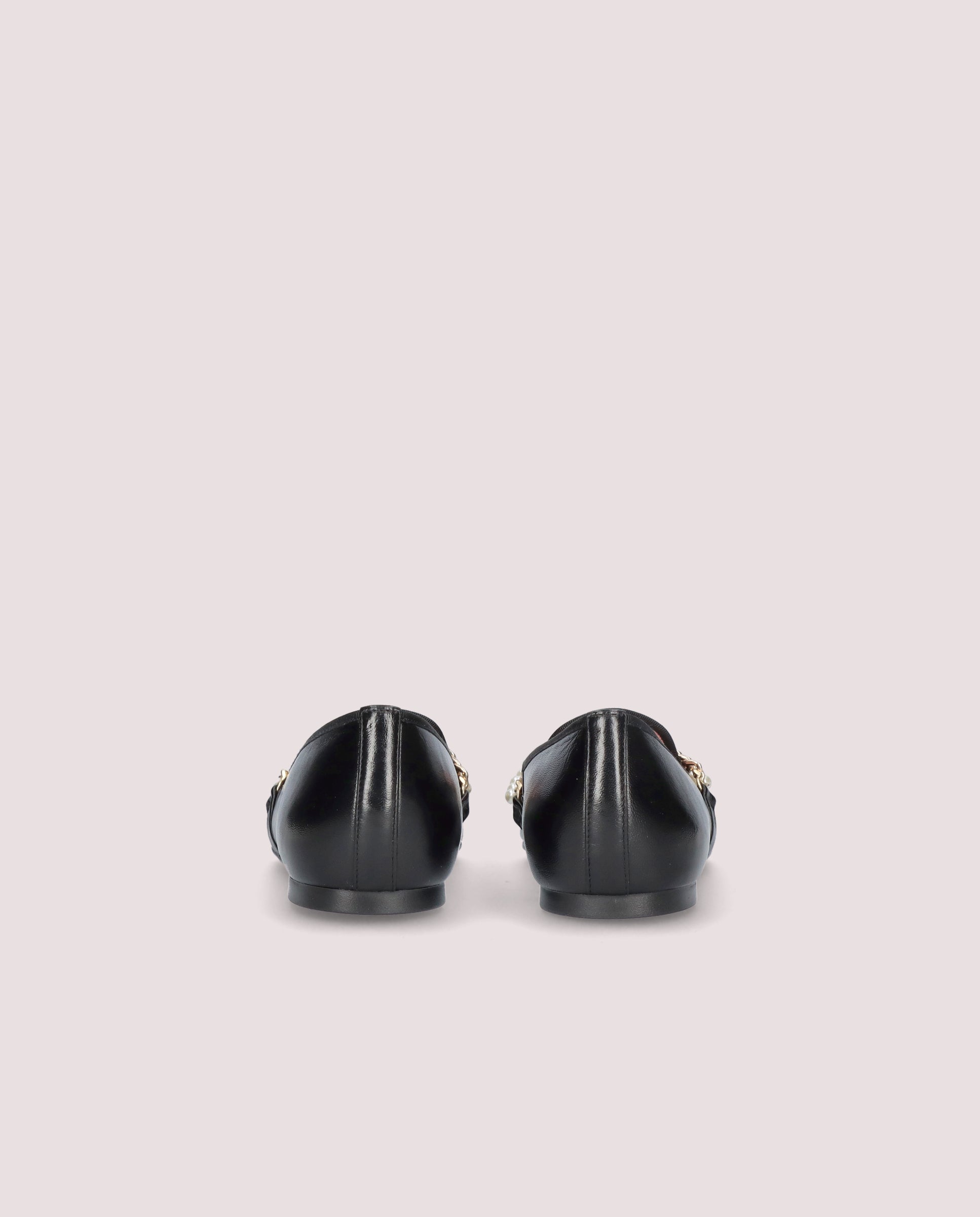 Black Leather Ella Loafers