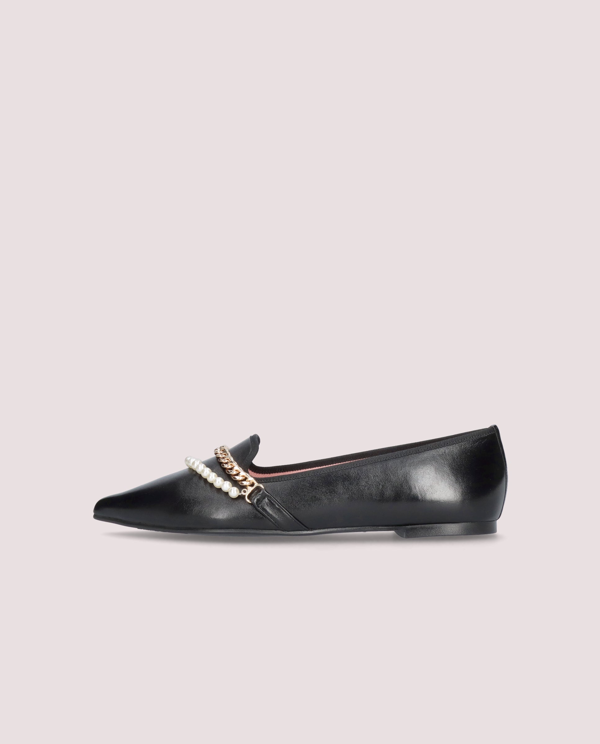 Black Leather Ella Loafers