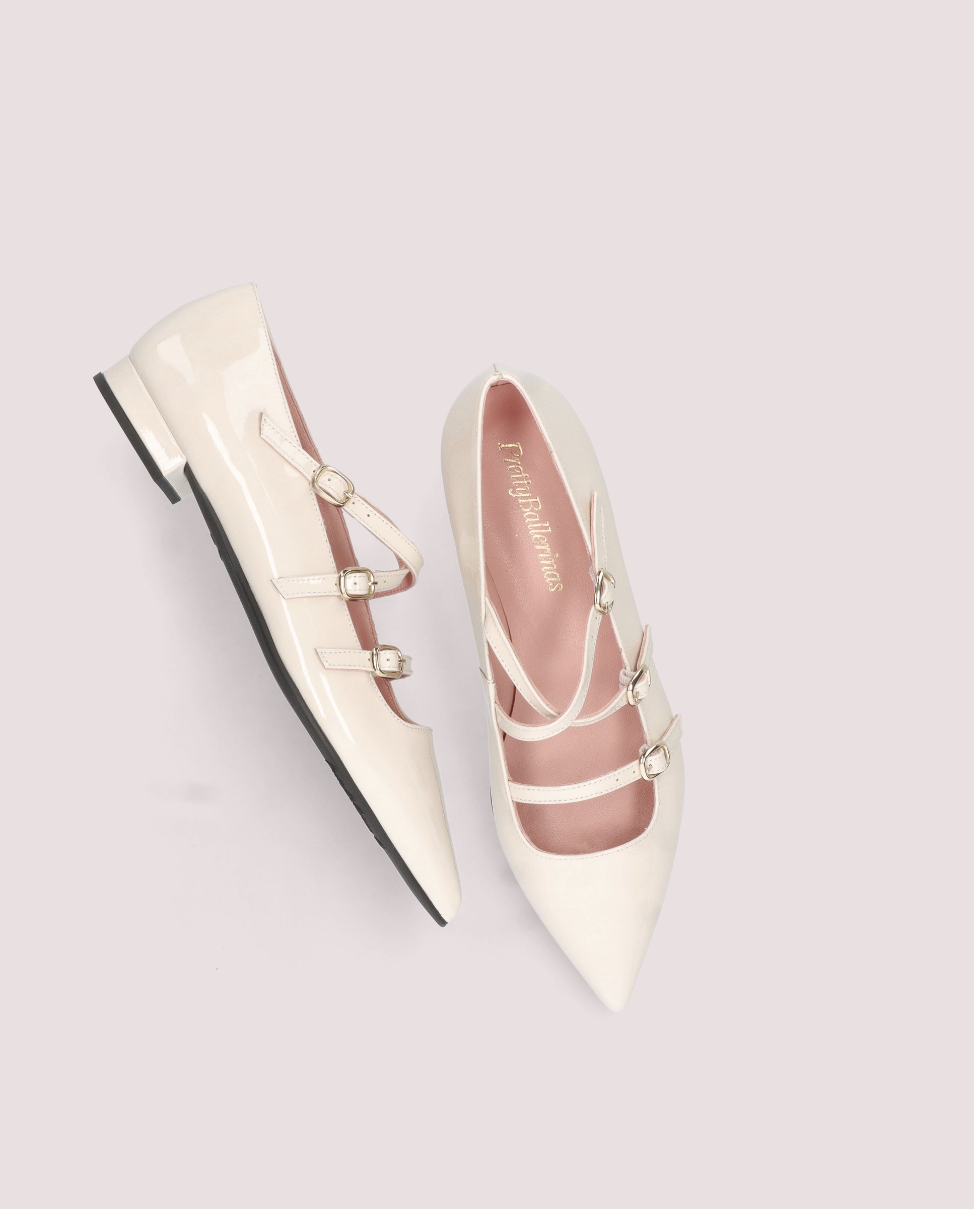 Clementine White Patent Leather Ballerinas