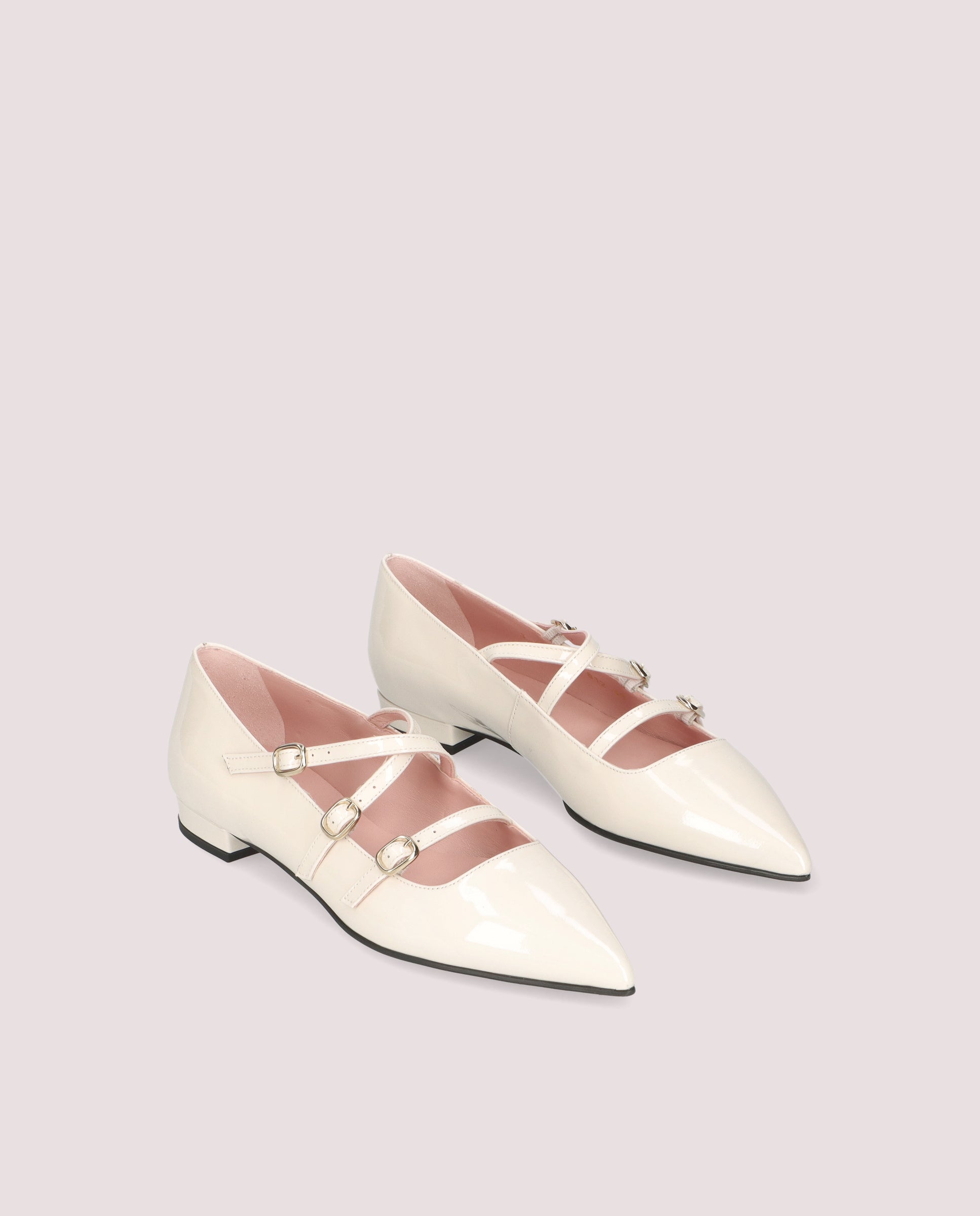 Clementine White Patent Leather Ballerinas