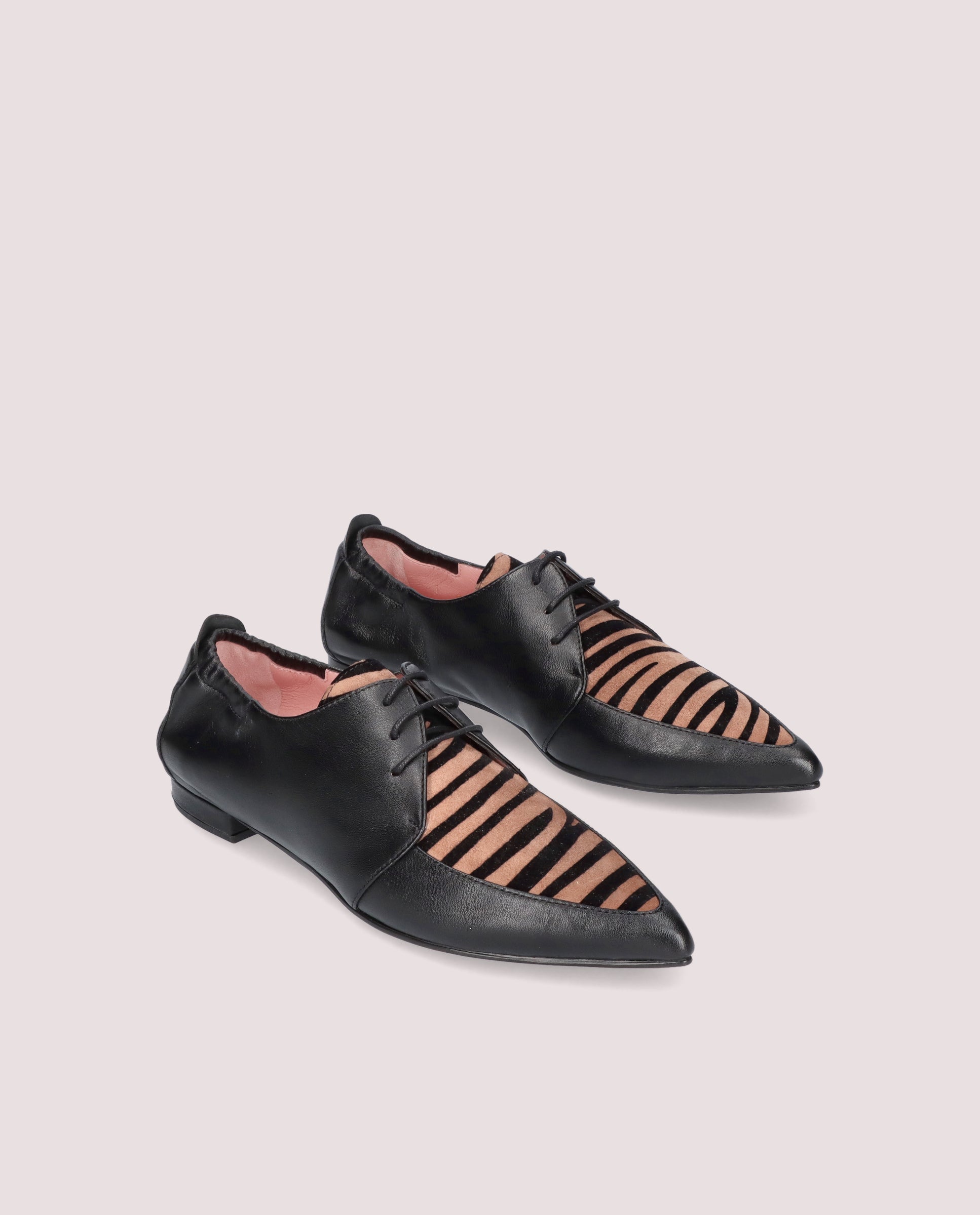 Clementine Black Leather Lace-Up Shoes