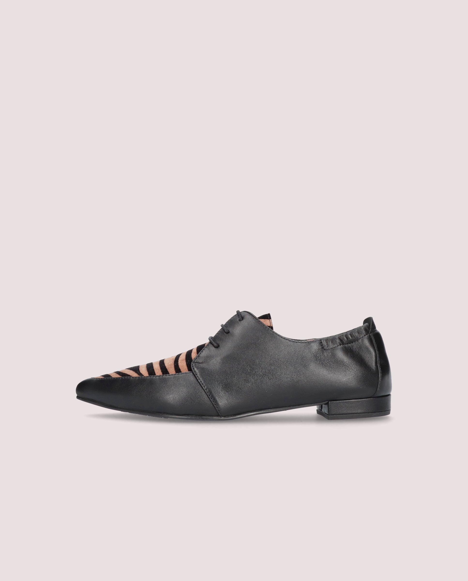 Clementine Black Leather Lace-Up Shoes