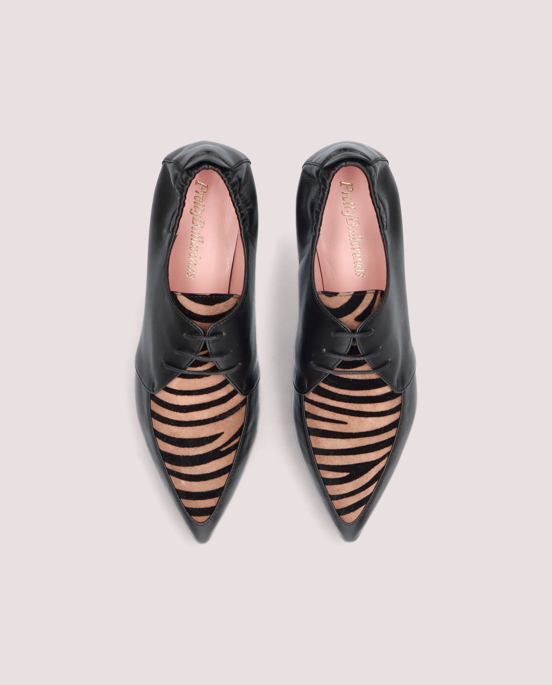 Clementine Black Leather Lace-Up Shoes