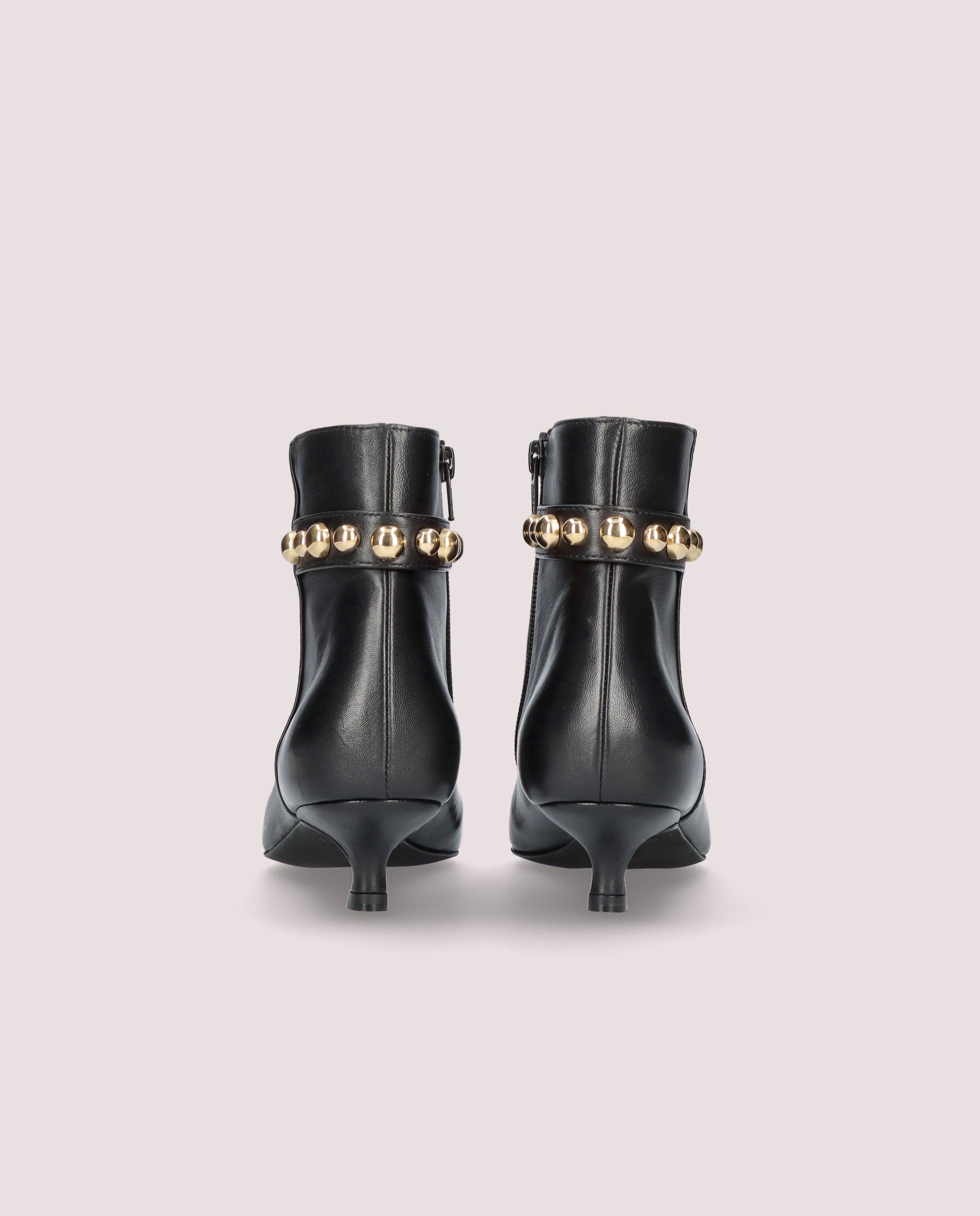 Kendall Black Leather Ankle Boots