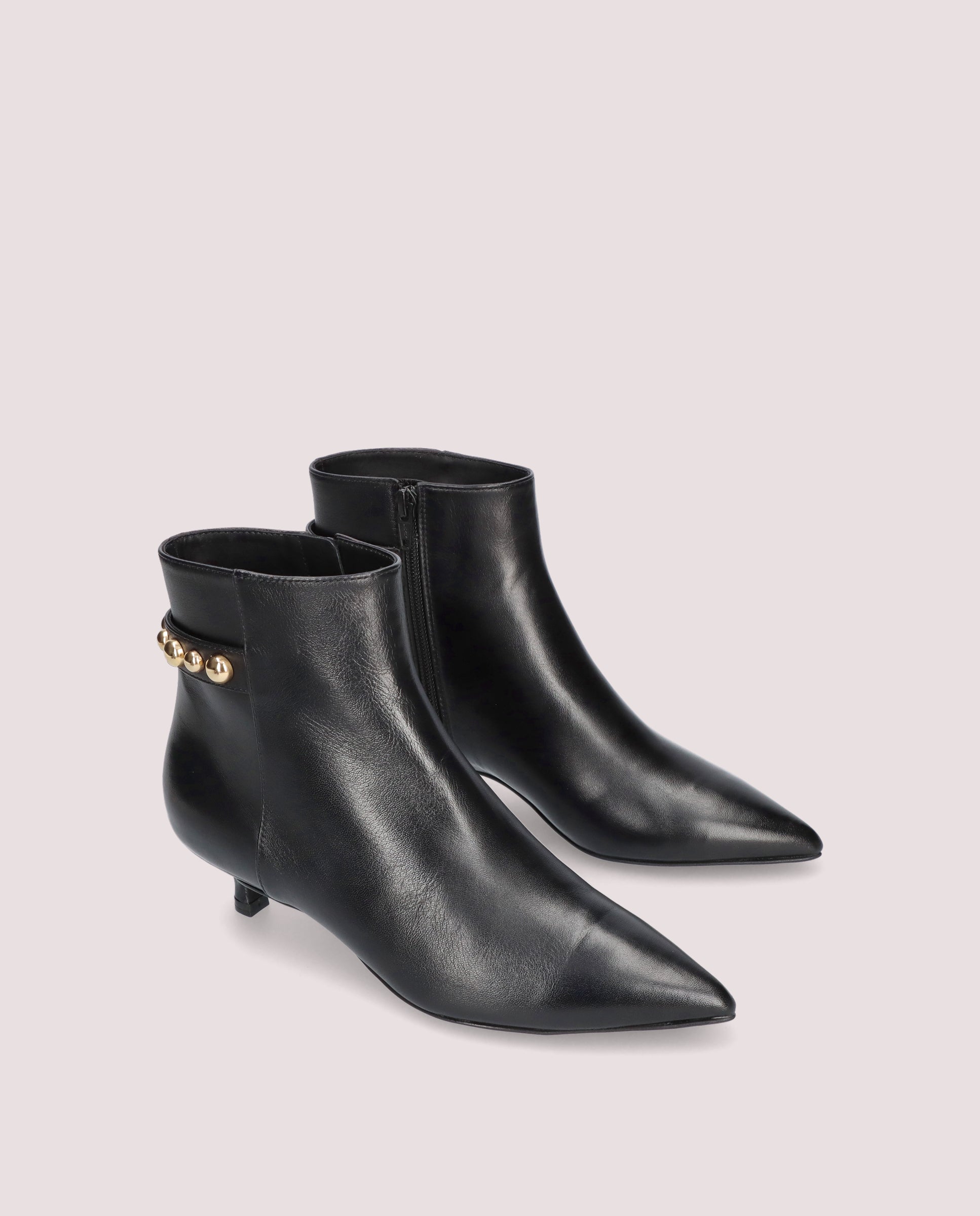 Kendall Black Leather Ankle Boots