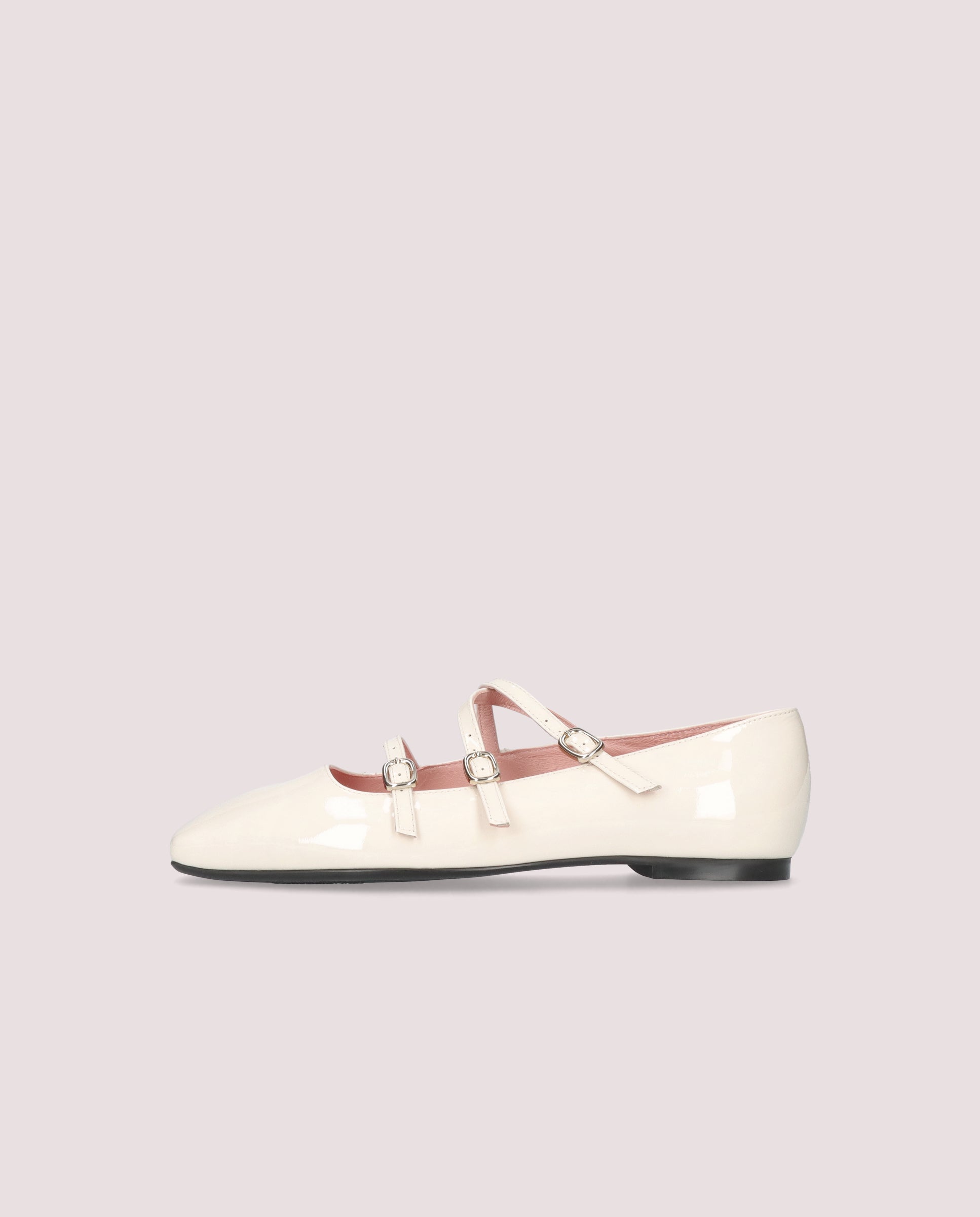 Camille White Patent Leather Ballerinas