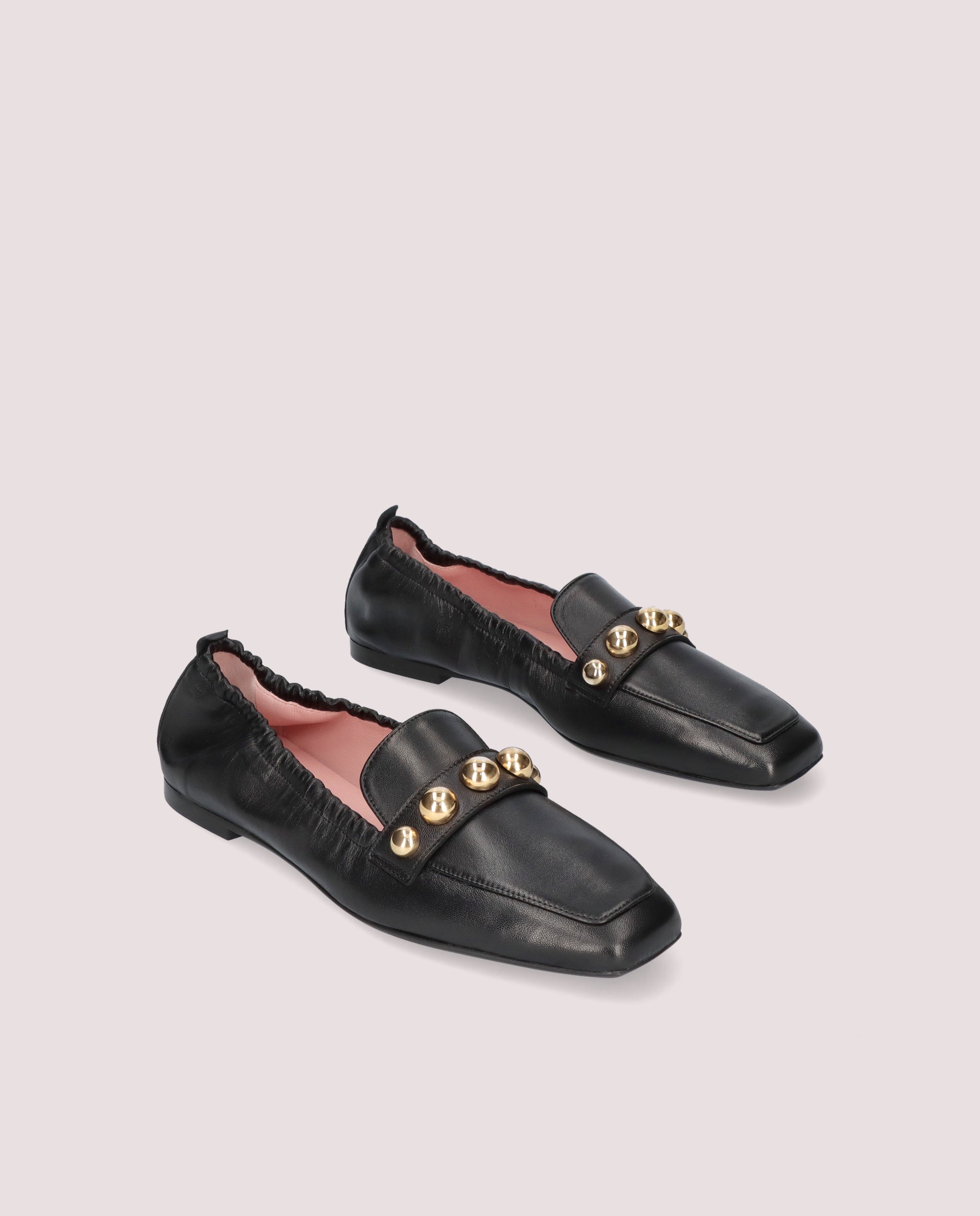 Camille Black Leather Loafers