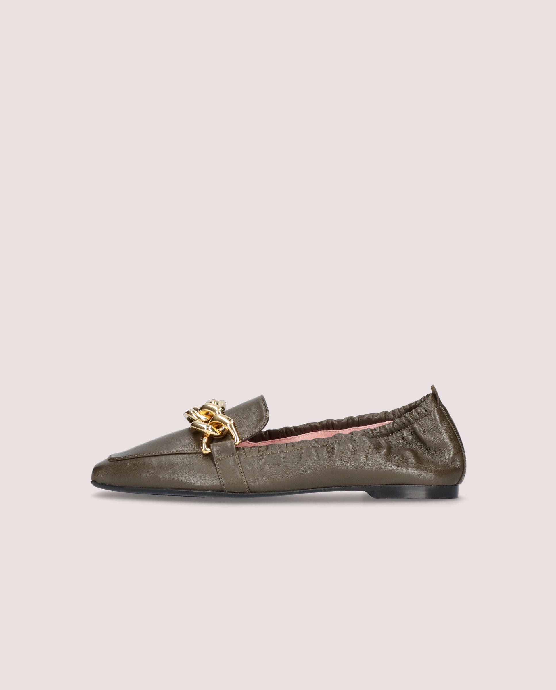 Camille Green Leather Loafers
