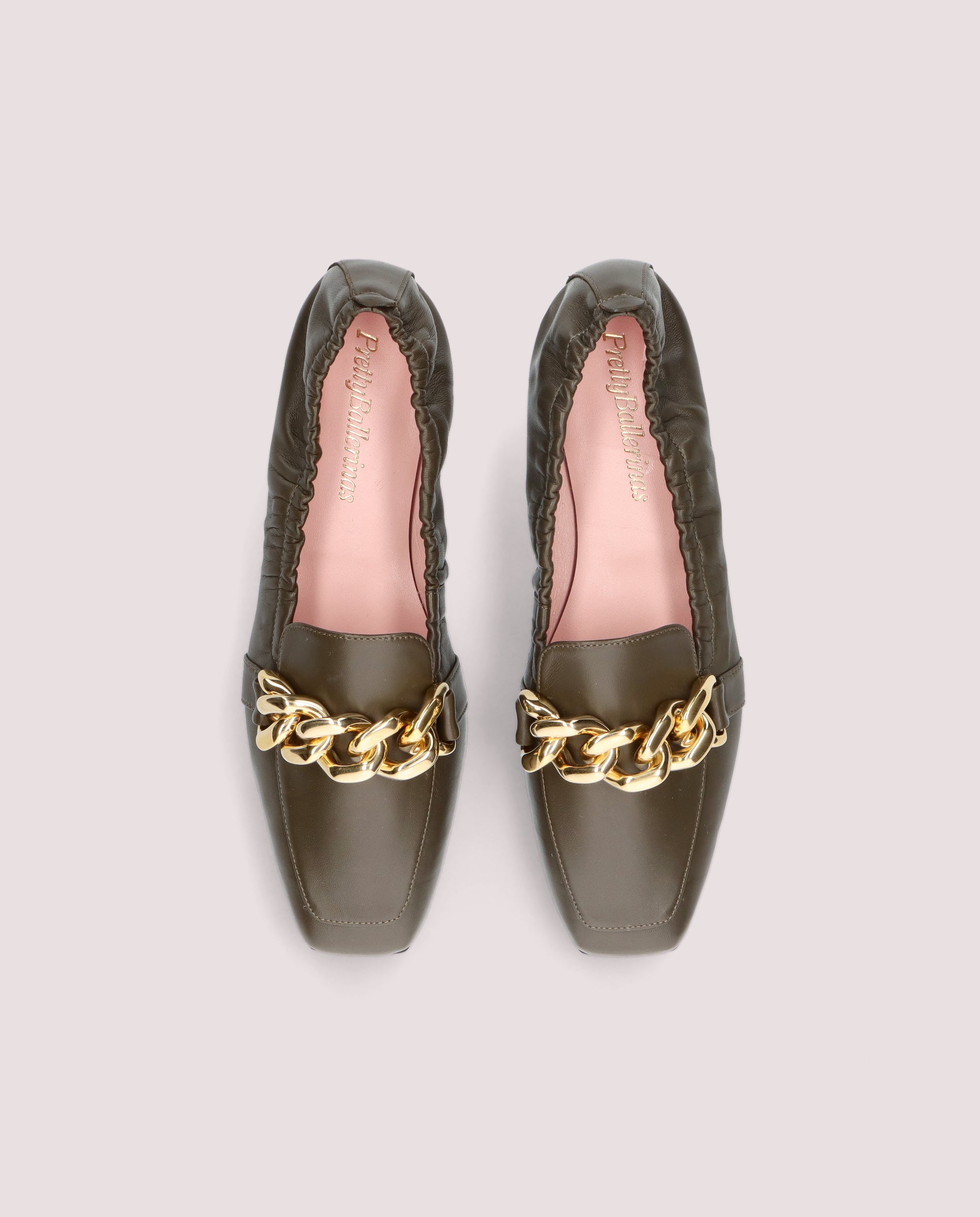 Camille Green Leather Loafers