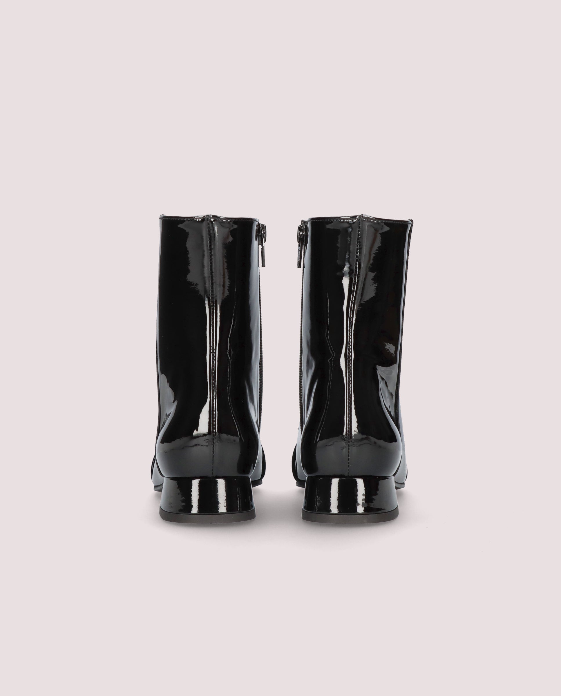 Sagira Black Patent Leather Ankle Boots