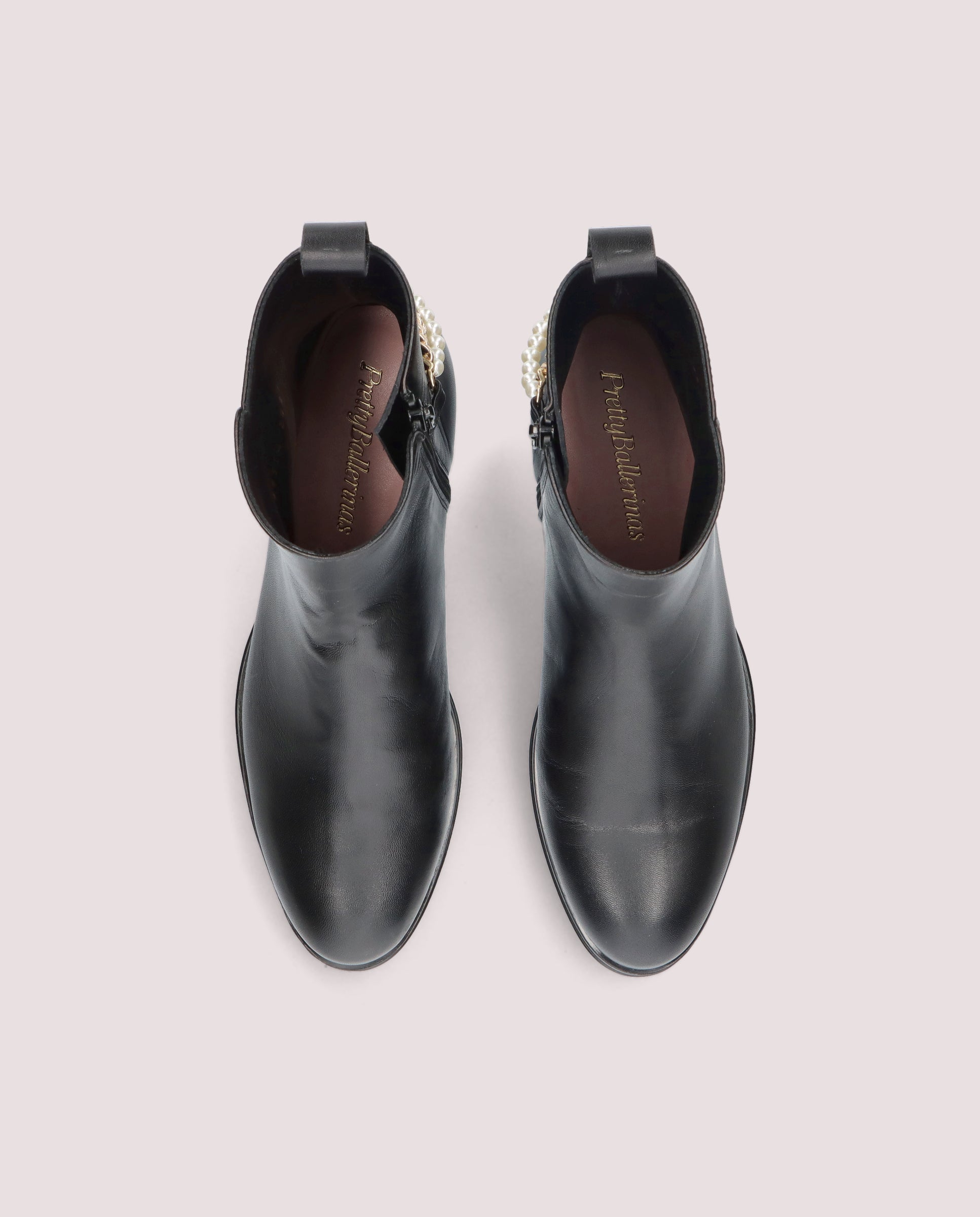 Pat Black Leather Ankle Boots