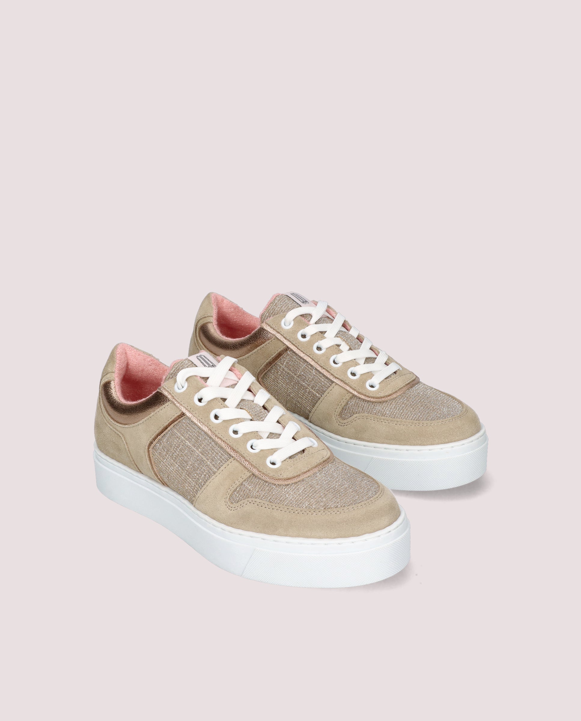 Steffi Beige Suede Sneakers