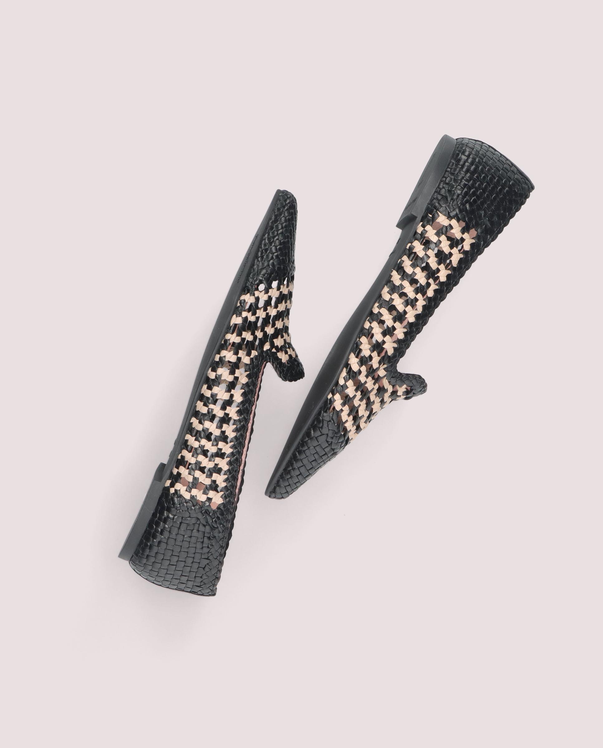 Black Leather Ella Loafers