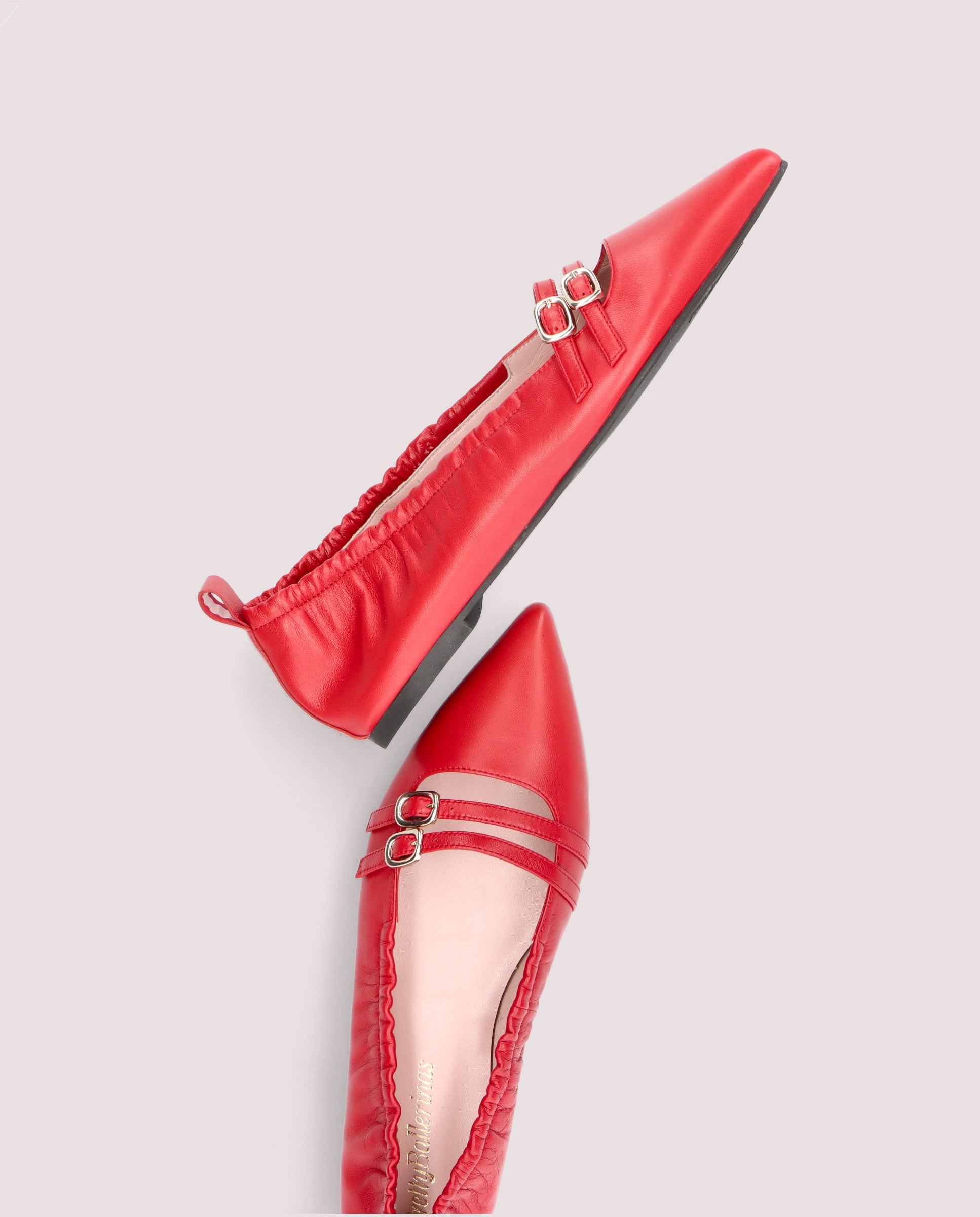 Ella Red Skin Ballerinas