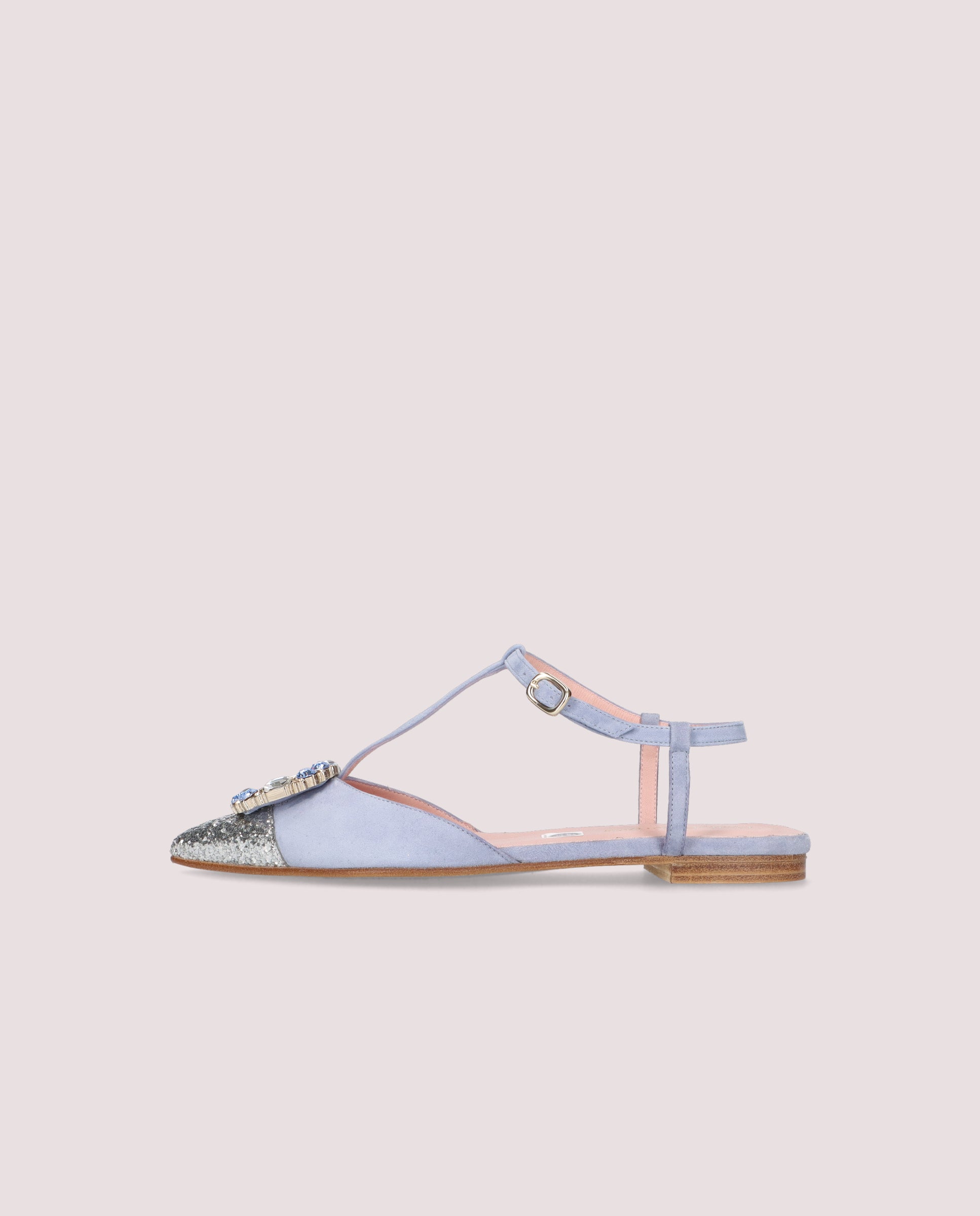 Yvette Blue Suede Ballerinas