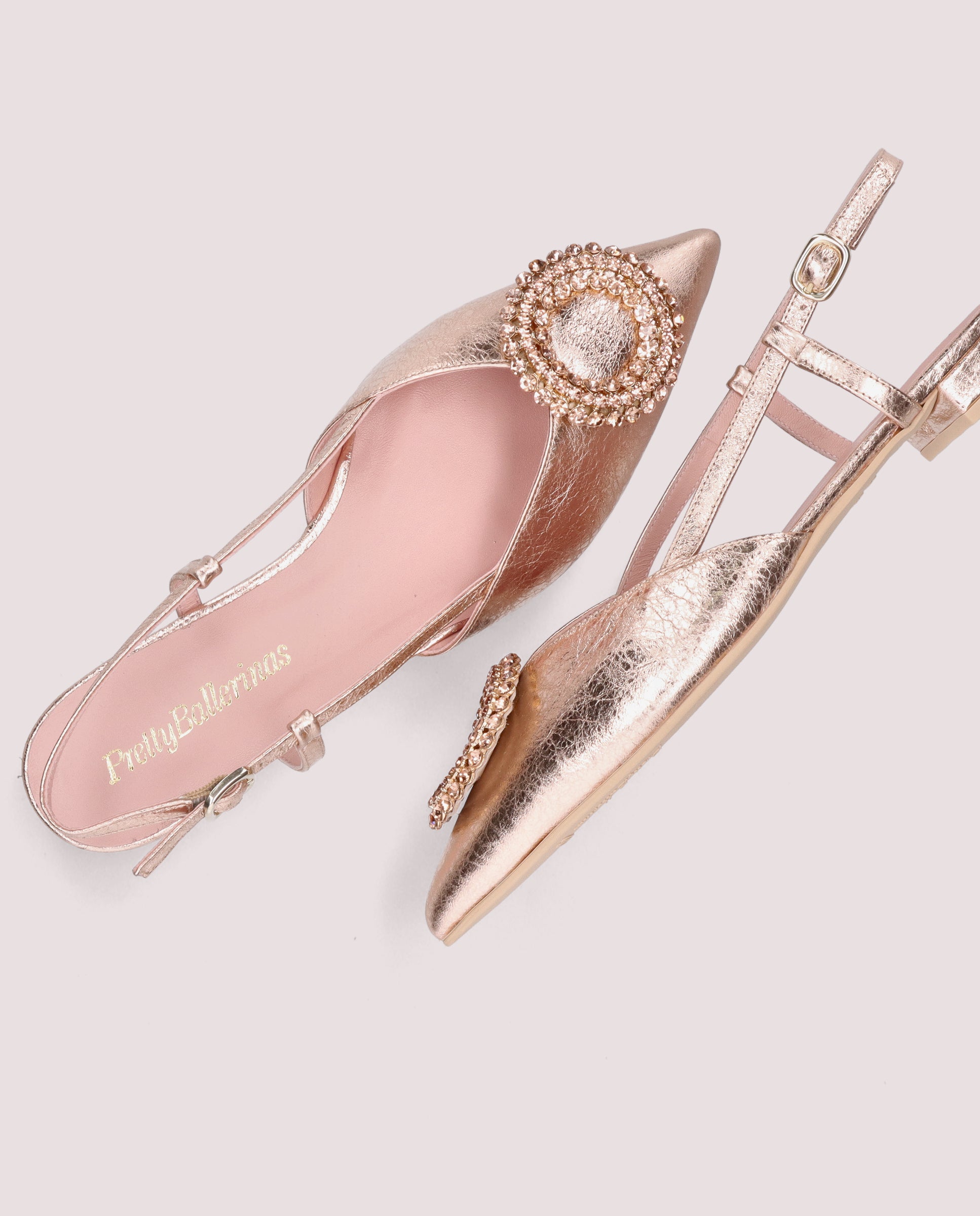 Clementine Ballerinas Orange Metallic Skin