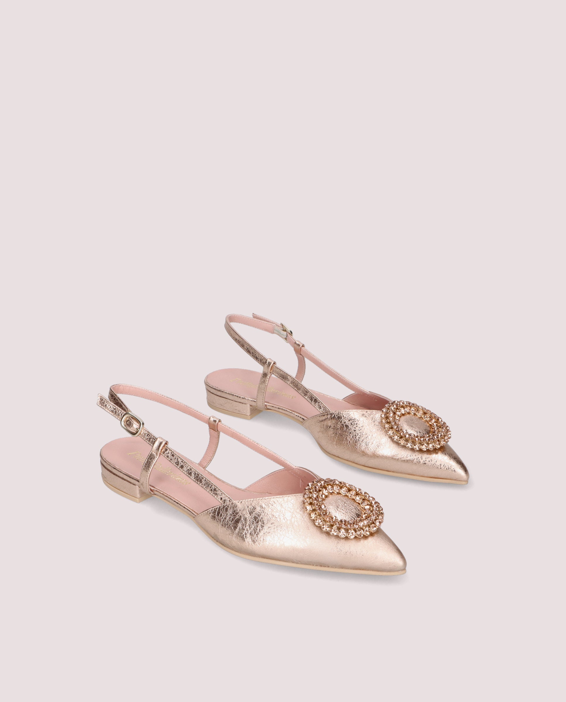 Clementine Ballerinas Orange Metallic Skin