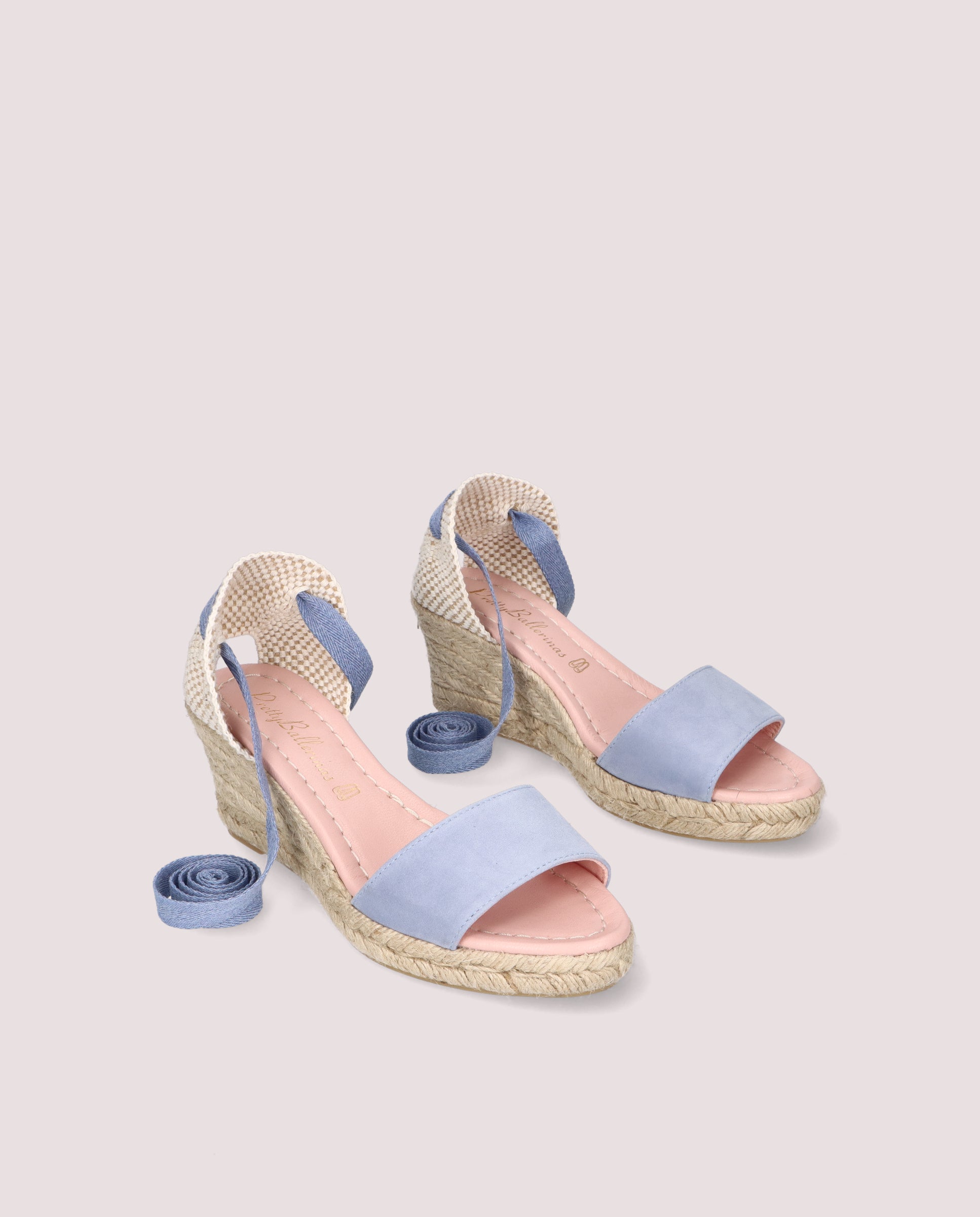 Deborah Blue Suede Esparto Espadrilles