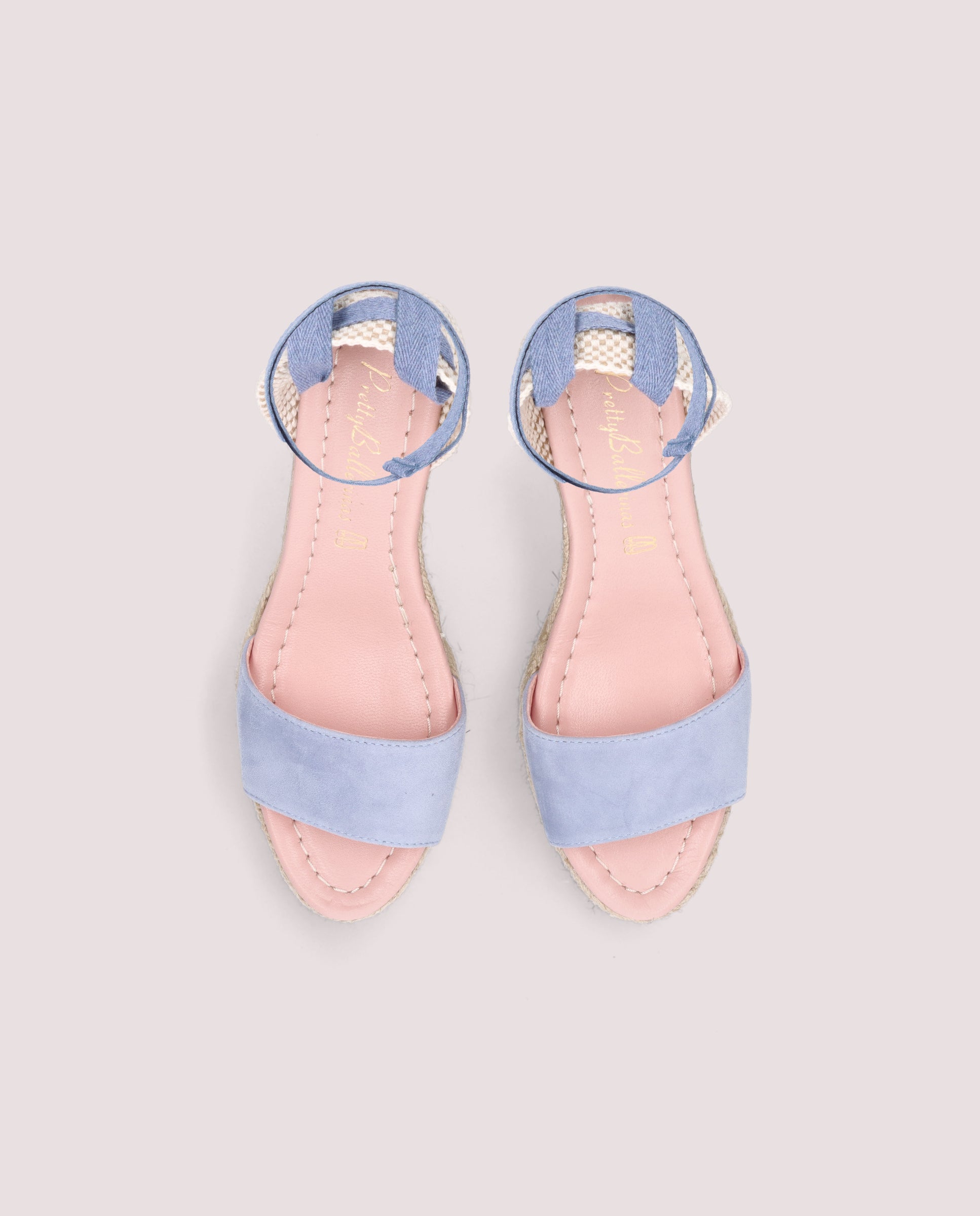 Deborah Blue Suede Esparto Espadrilles
