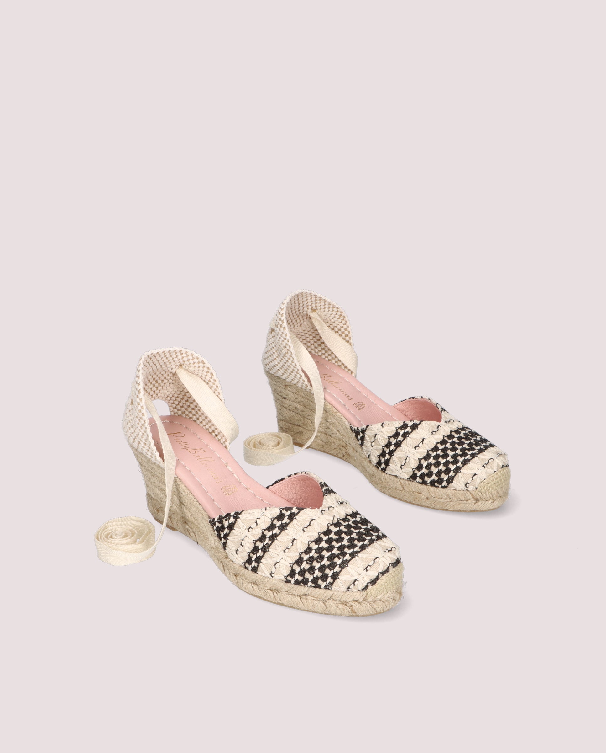 Deborah Black Woven Esparto Espadrilles