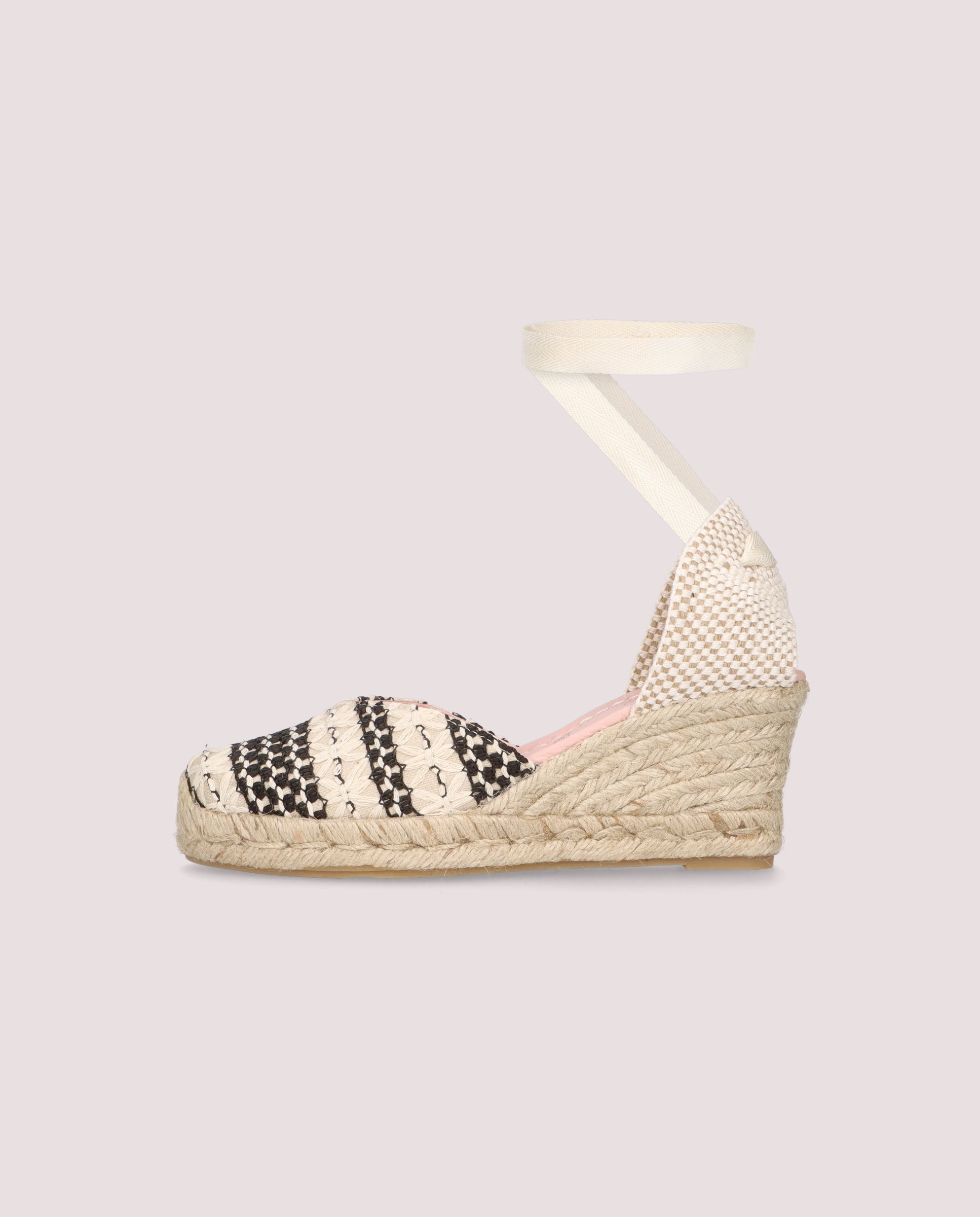 Deborah Black Woven Esparto Espadrilles