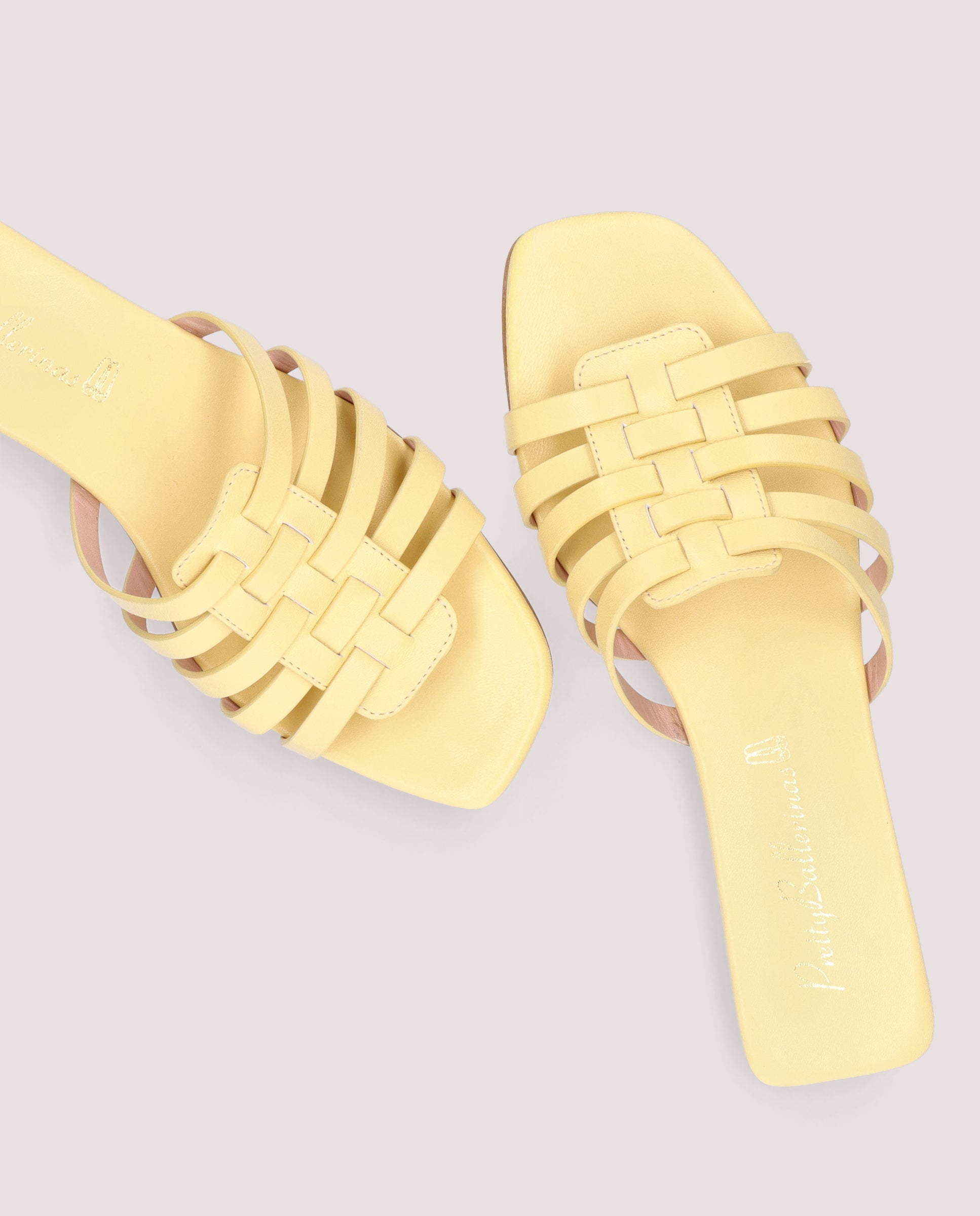 Bettina Yellow Leather Sandals