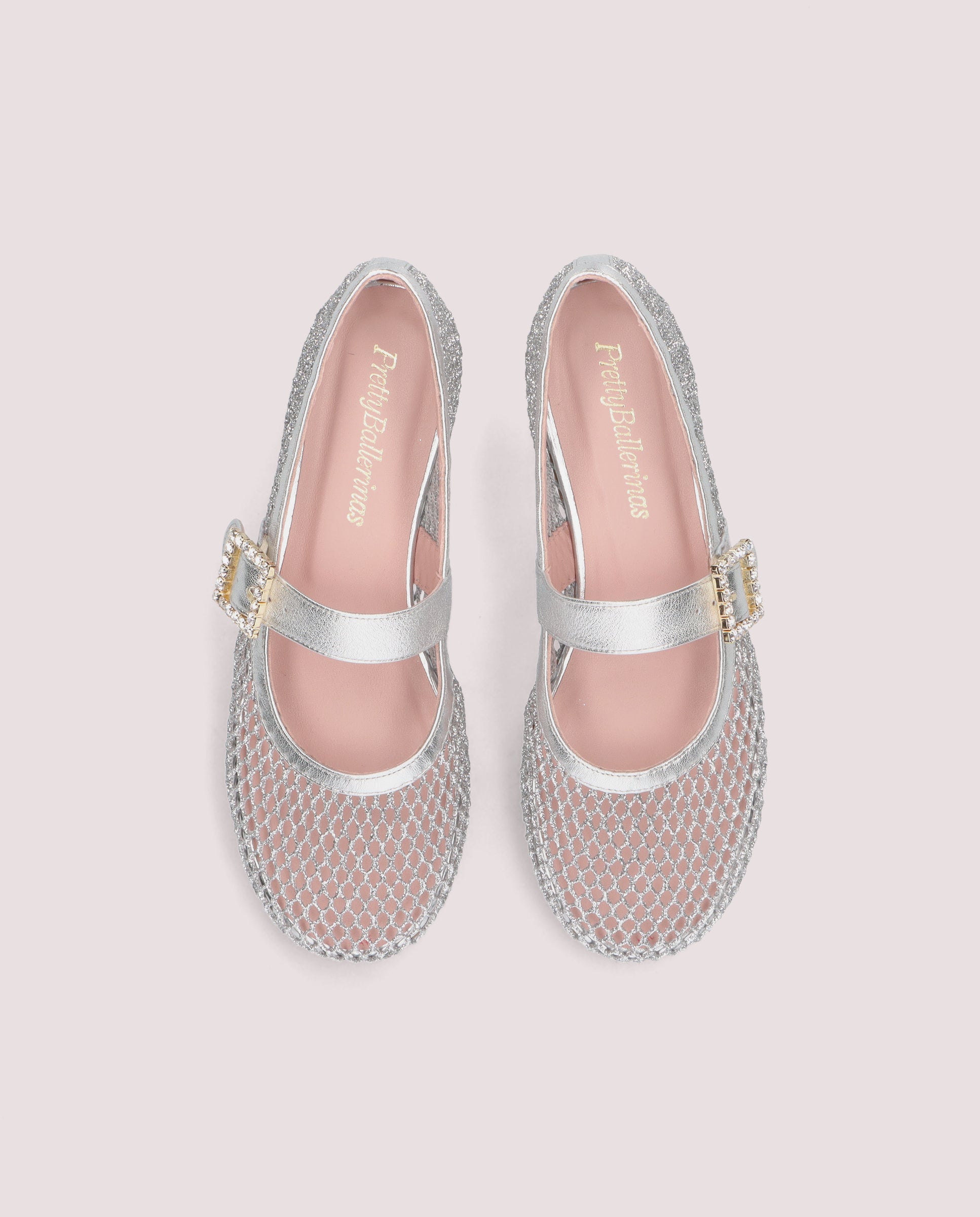 Georgia Silver Red Ballerinas