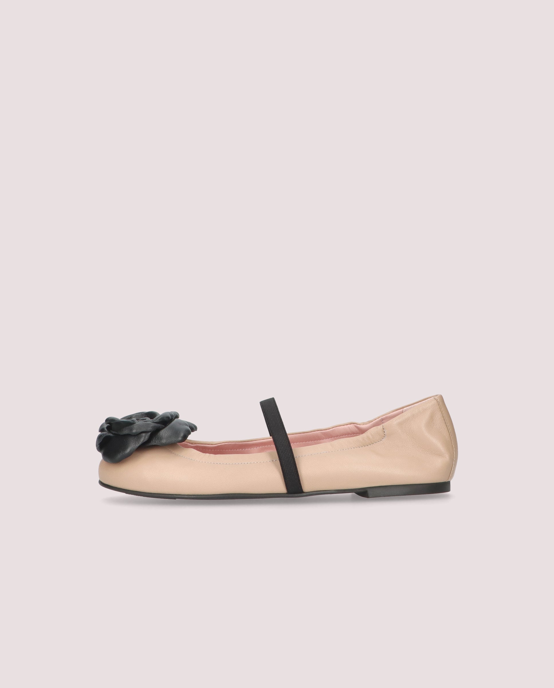 Rosario Beige Leather Ballerinas